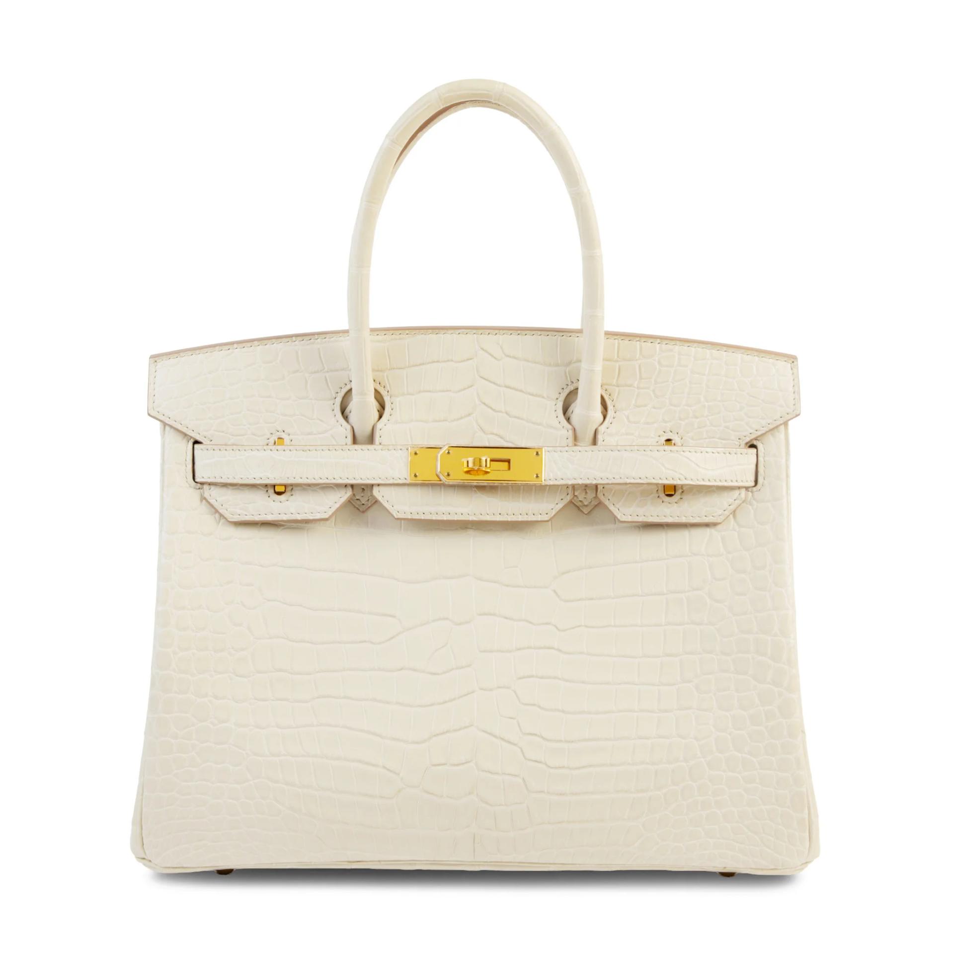未使用保存品 HERMÈS 愛馬仕 Birkin 30 8L 冰川白 Beton ∧ 灣鱷 霧面 金扣 U刻 2022年 - 1