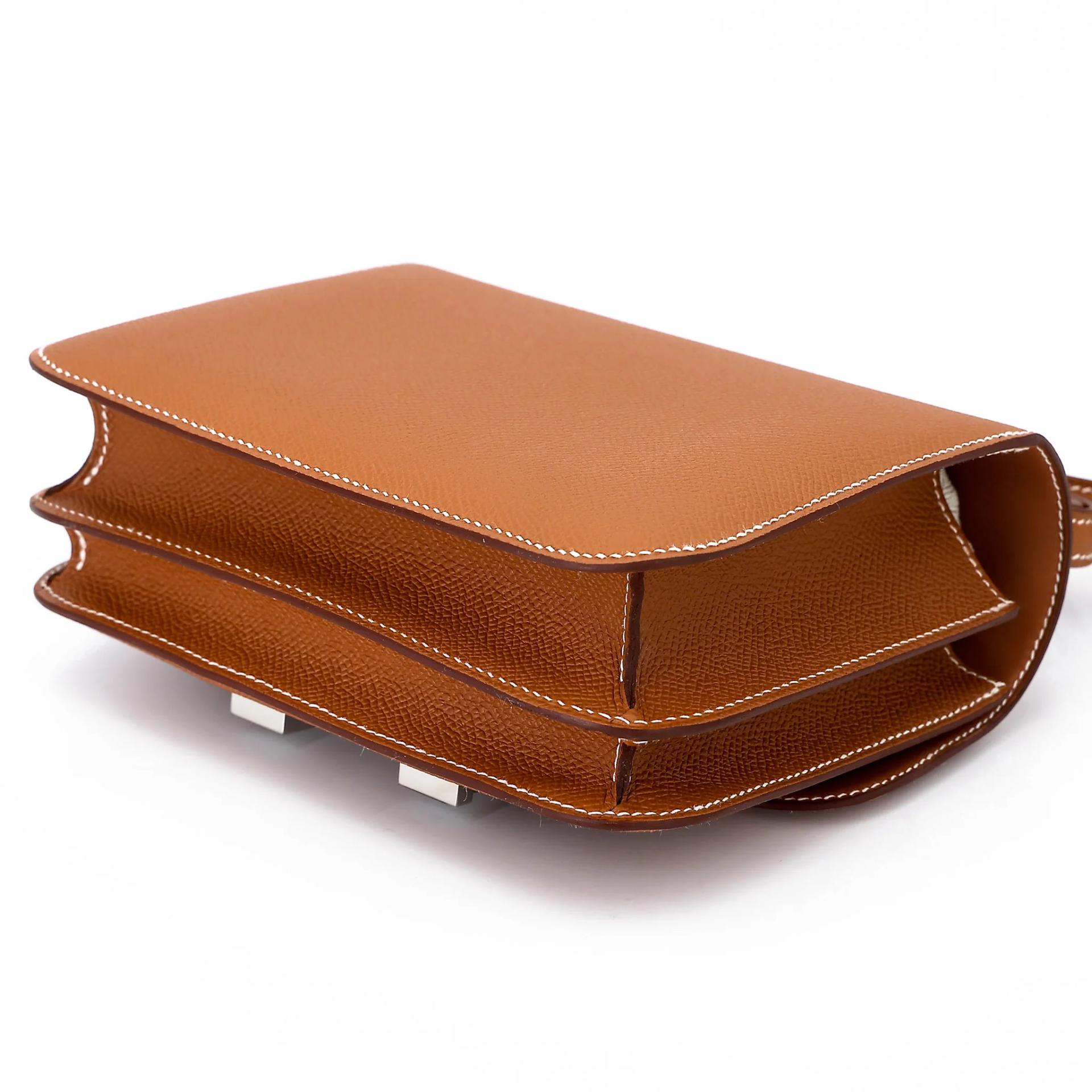 Brand New ( Rank N ) HERMÈS Constance Mini 19 Mirror Gold (37) Epsom Palladium hardware G (2026) - 6