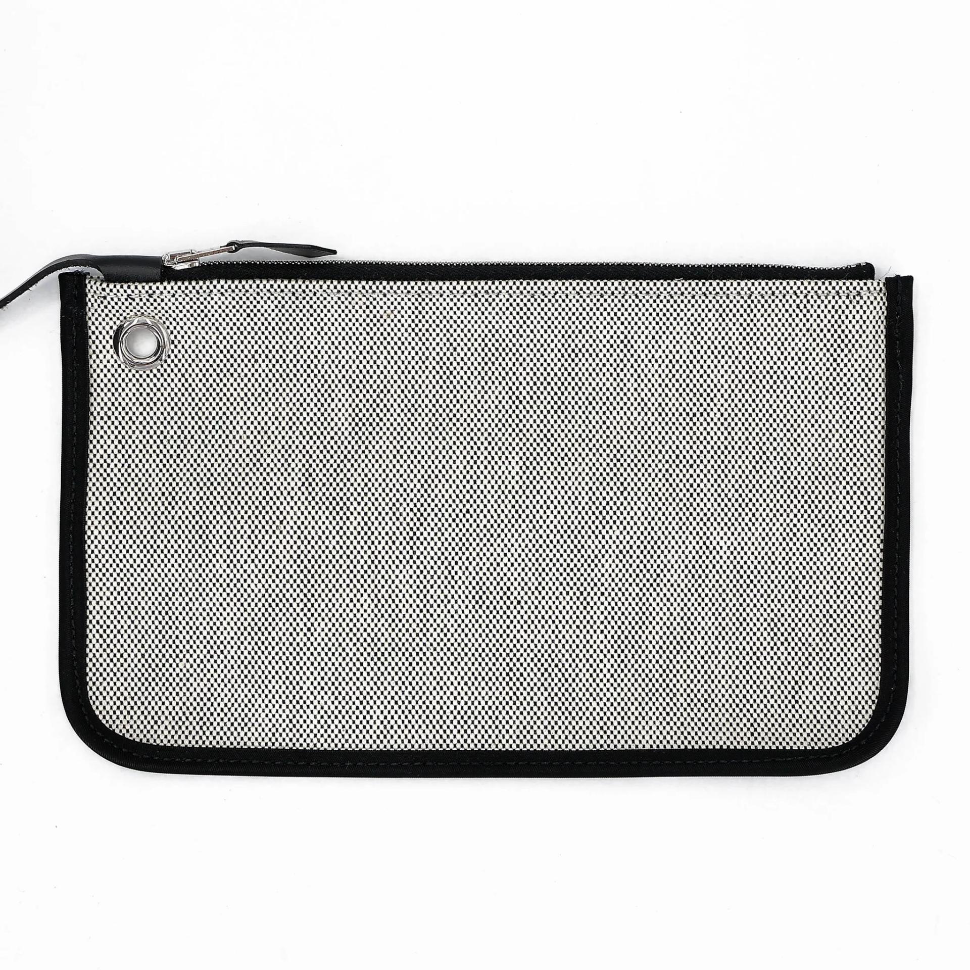 Excellent ( Rank SA ) HERMÈS Herbag PM Noir (89) Toile Berline canvas Vache Hunter Palladium hardware Z (2021) - 27