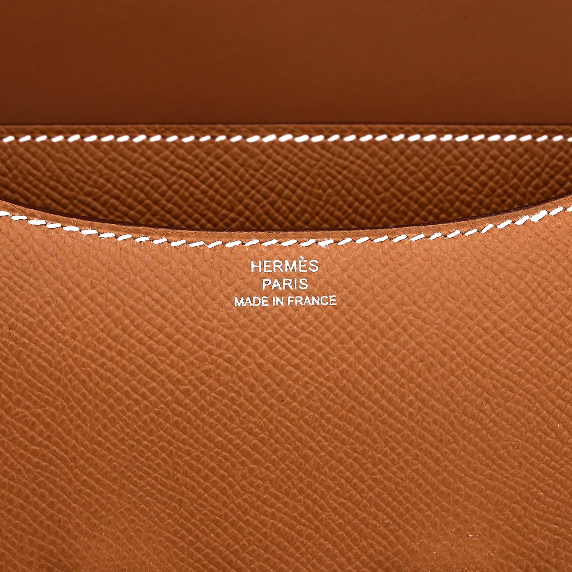 Brand New ( Rank N ) HERMÈS Constance Mini 19 Mirror Gold (37) Epsom Palladium hardware G (2026) - 12