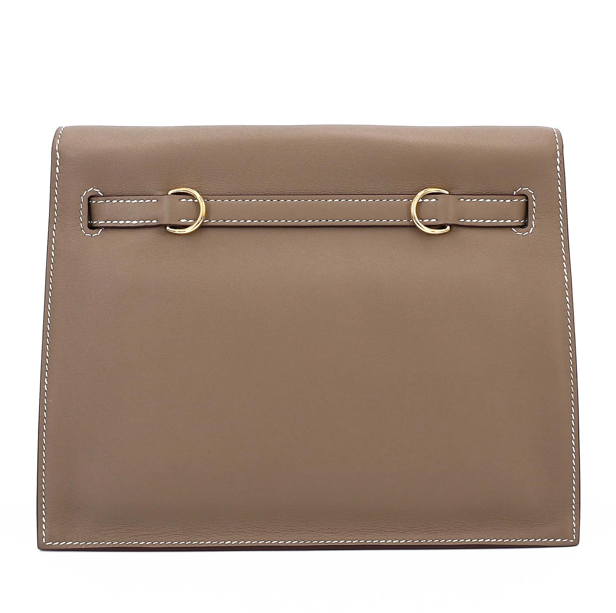 Excellent ( Rank SA ) HERMÈS Kelly Danse Etoupe (18) Swift Gold hardware B (2023) - 2
