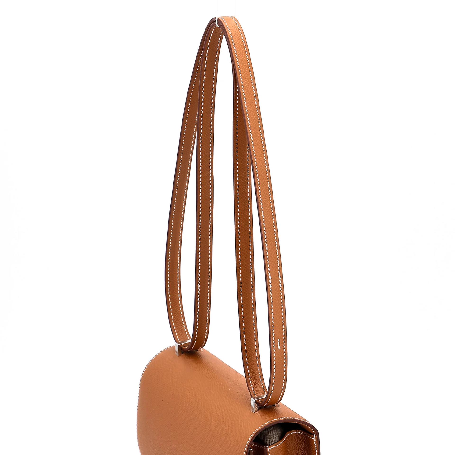 Brand New ( Rank N ) HERMÈS Constance Mini 19 Mirror Gold (37) Epsom Palladium hardware G (2026) - 3