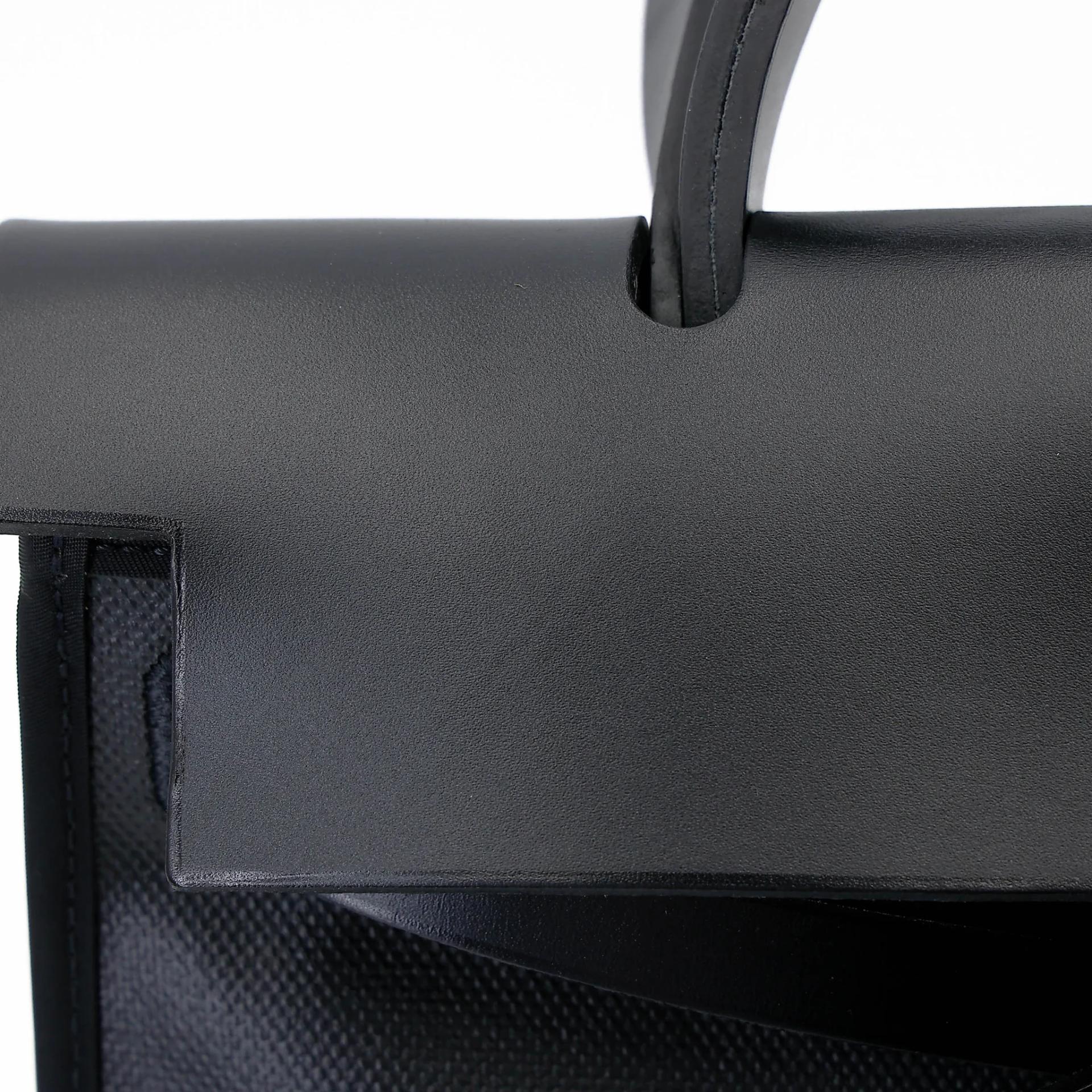 Excellent ( Rank SA ) HERMÈS Herbag PM Noir (89) Toile Berline canvas Vache Hunter Palladium hardware Z (2021) - 18
