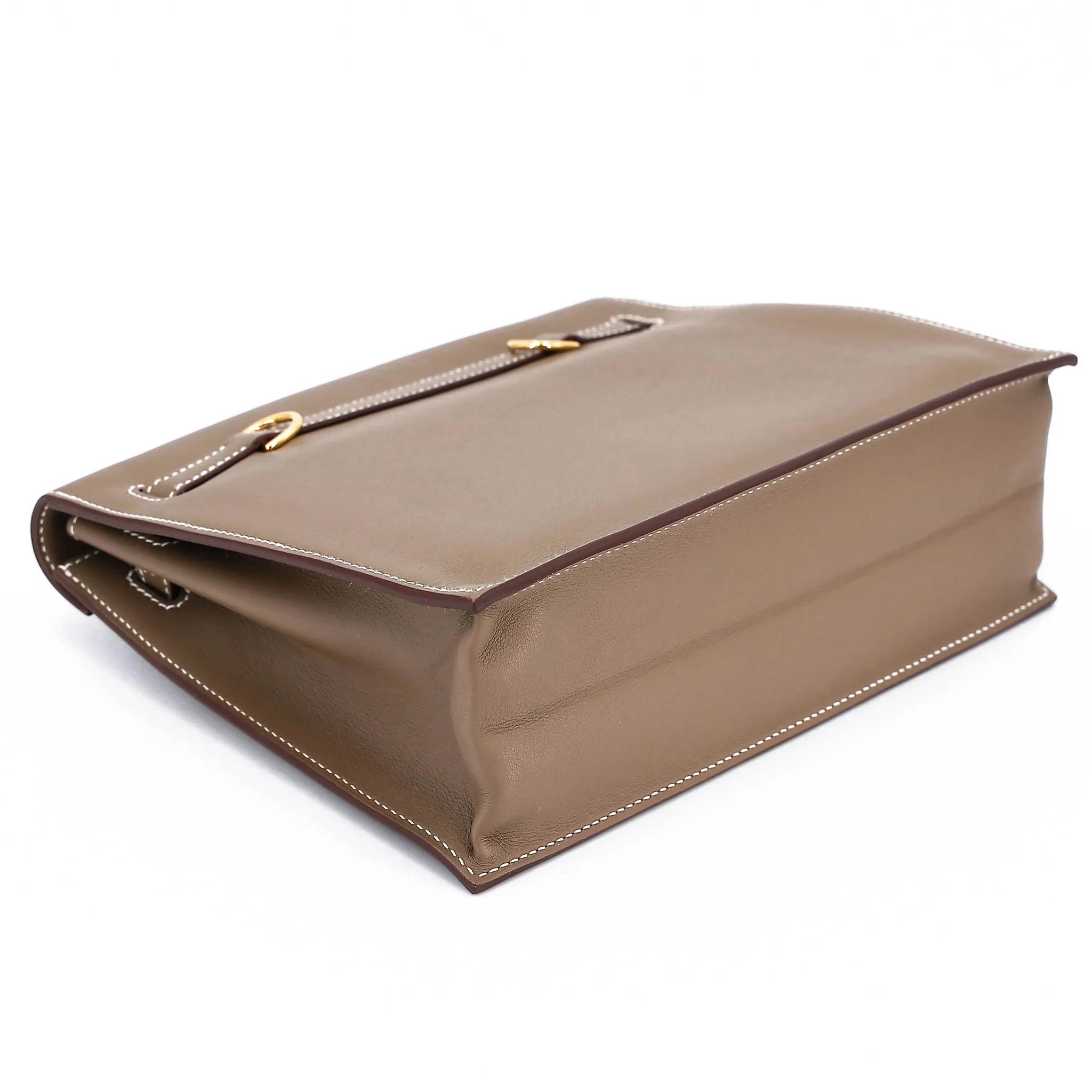 Excellent ( Rank SA ) HERMÈS Kelly Danse Etoupe (18) Swift Gold hardware B (2023) - 6