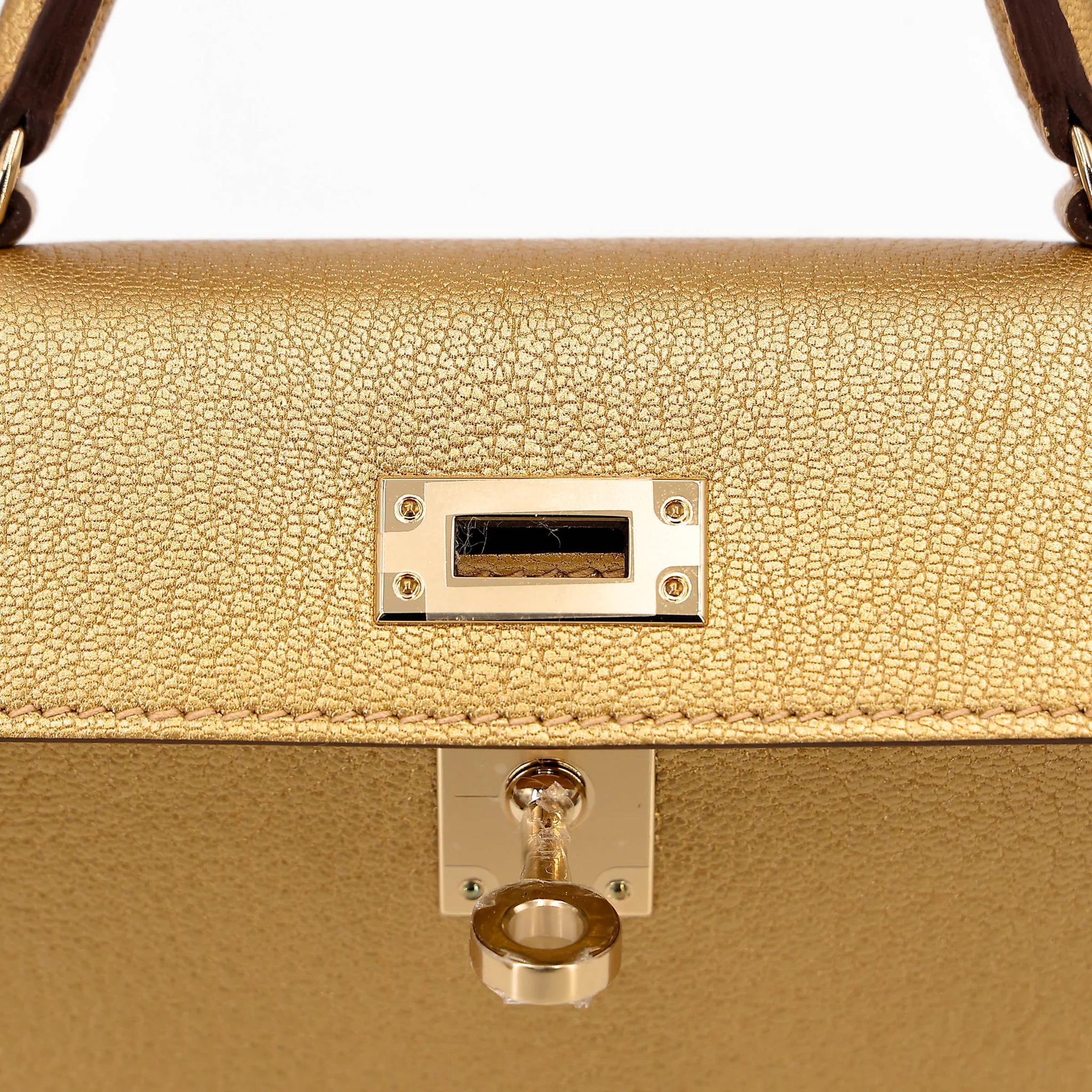 Brand New ( Rank N ) HERMÈS Mini Kelly II Dore (Y9) Chamkilight Permabrass hardware K (2025) - 10