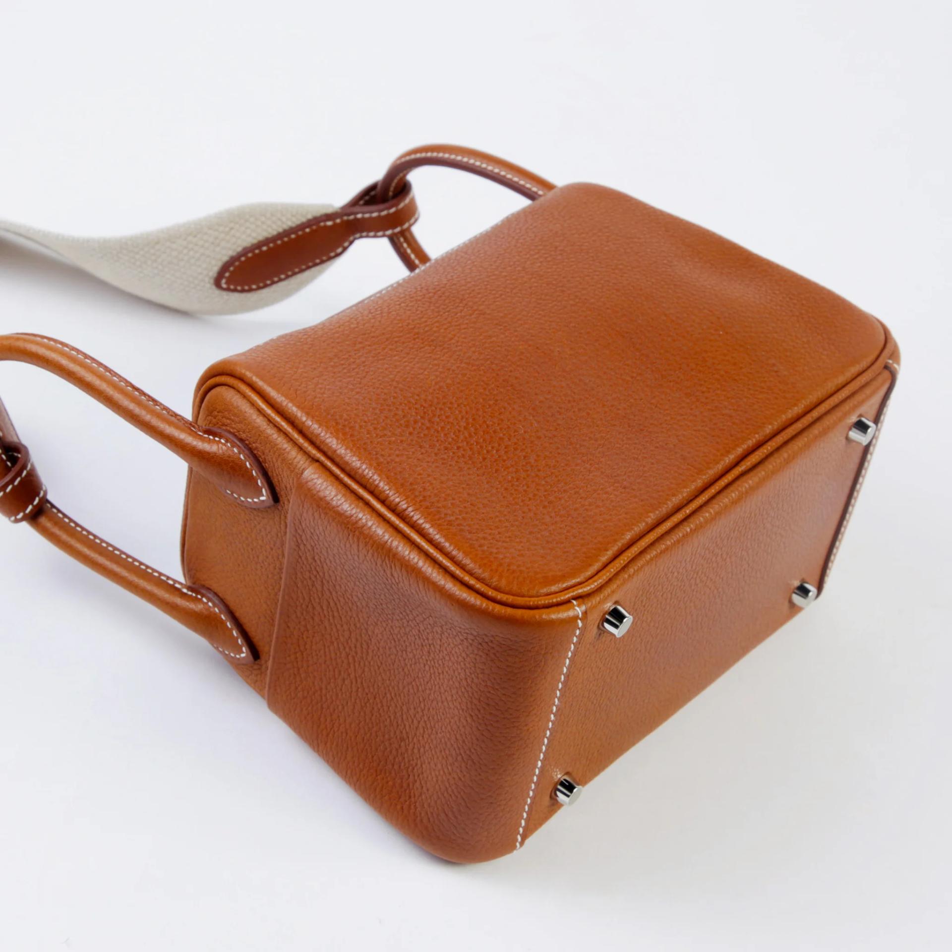 Unused ( Rank NS ) HERMÈS Mini Lindy II Fauve (34) Barenia Faubourg Palladium hardware K (2025) - 6