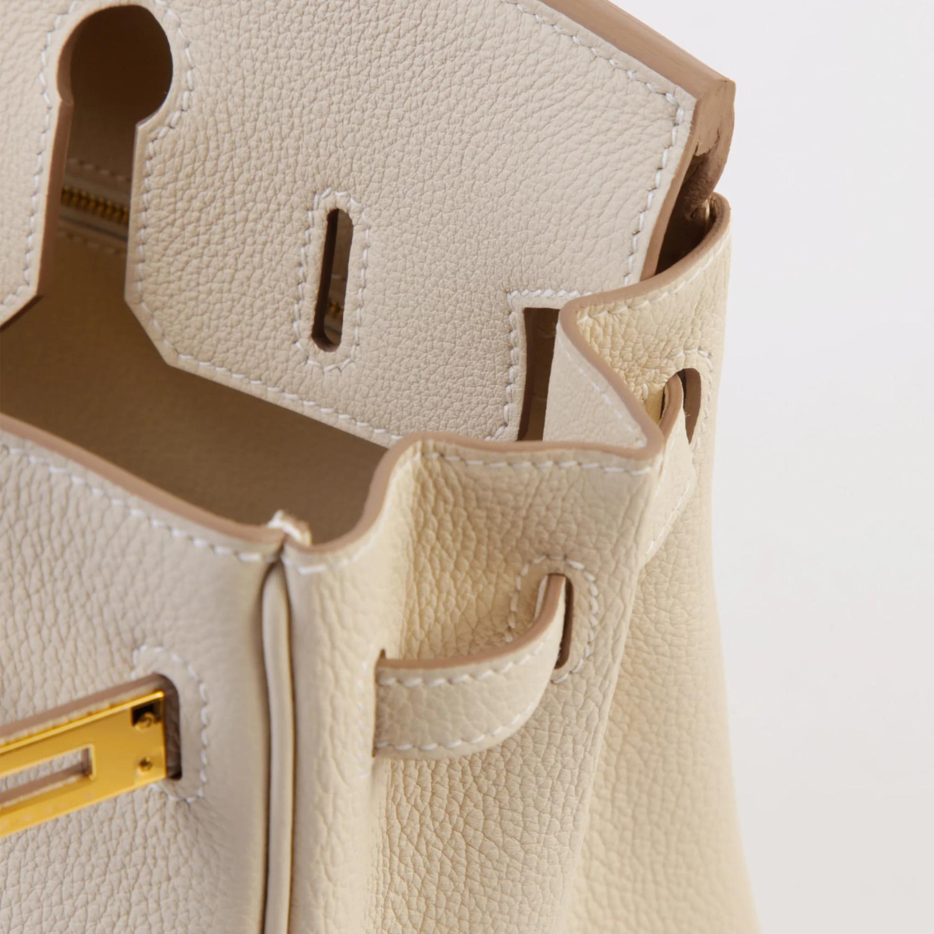 Brand New ( Rank N ) HERMÈS Birkin 25 Craie (10) Togo Gold hardware G (2026) - 11