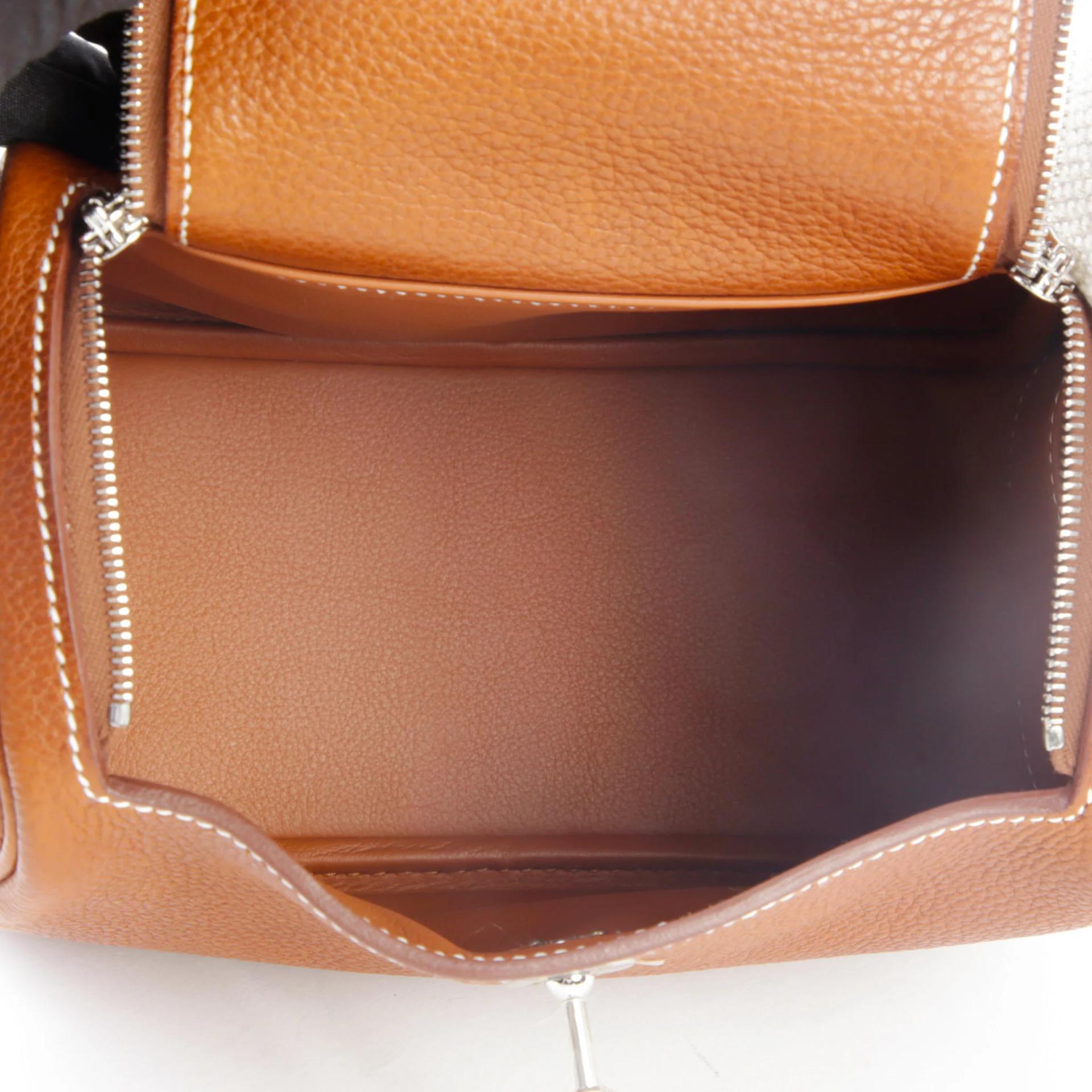 Unused ( Rank NS ) HERMÈS Mini Lindy II Fauve (34) Barenia Faubourg Palladium hardware K (2025) - 10