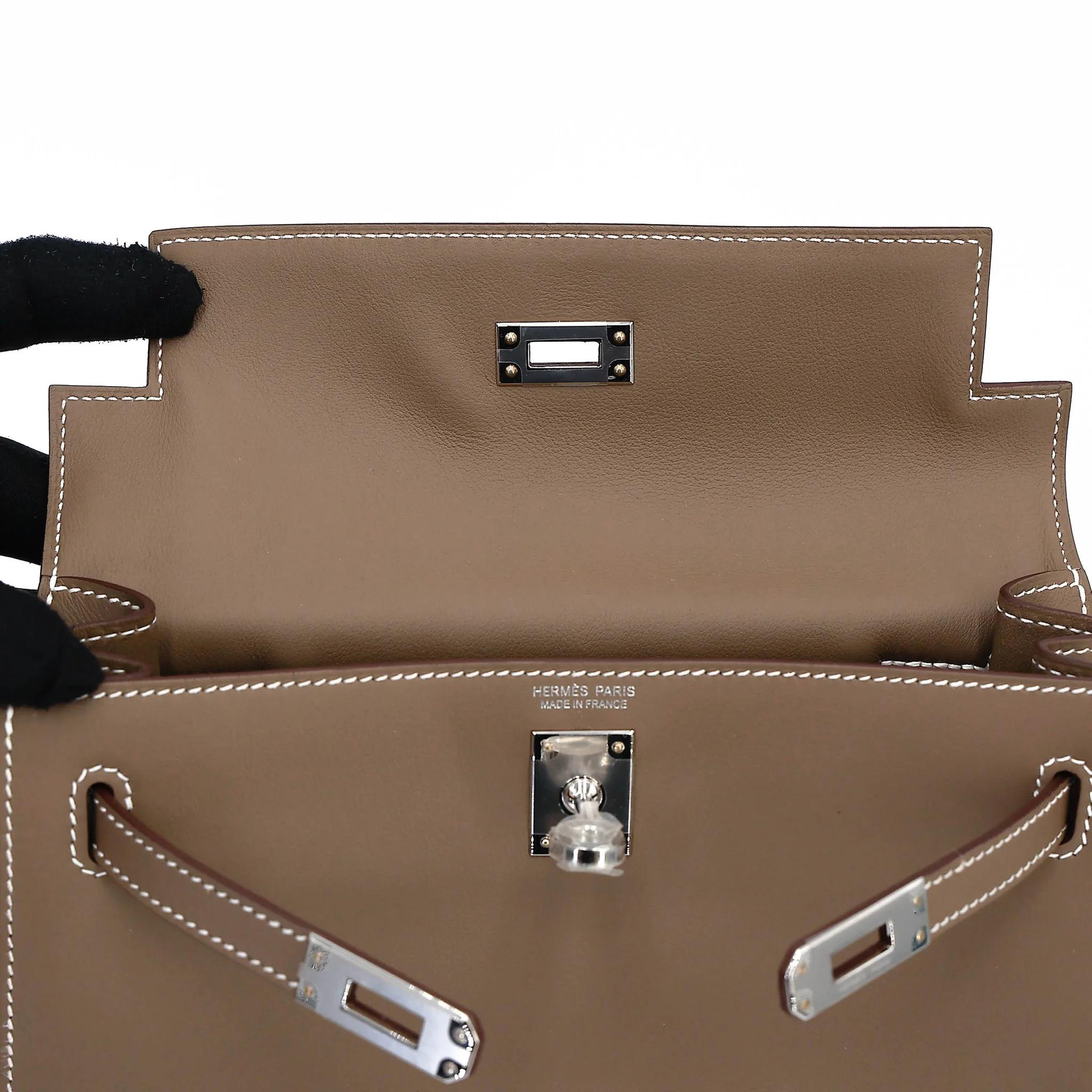 Brand New ( Rank N ) HERMÈS Kelly Danse Etoupe (18) Swift Palladium hardware K (2025) - 11
