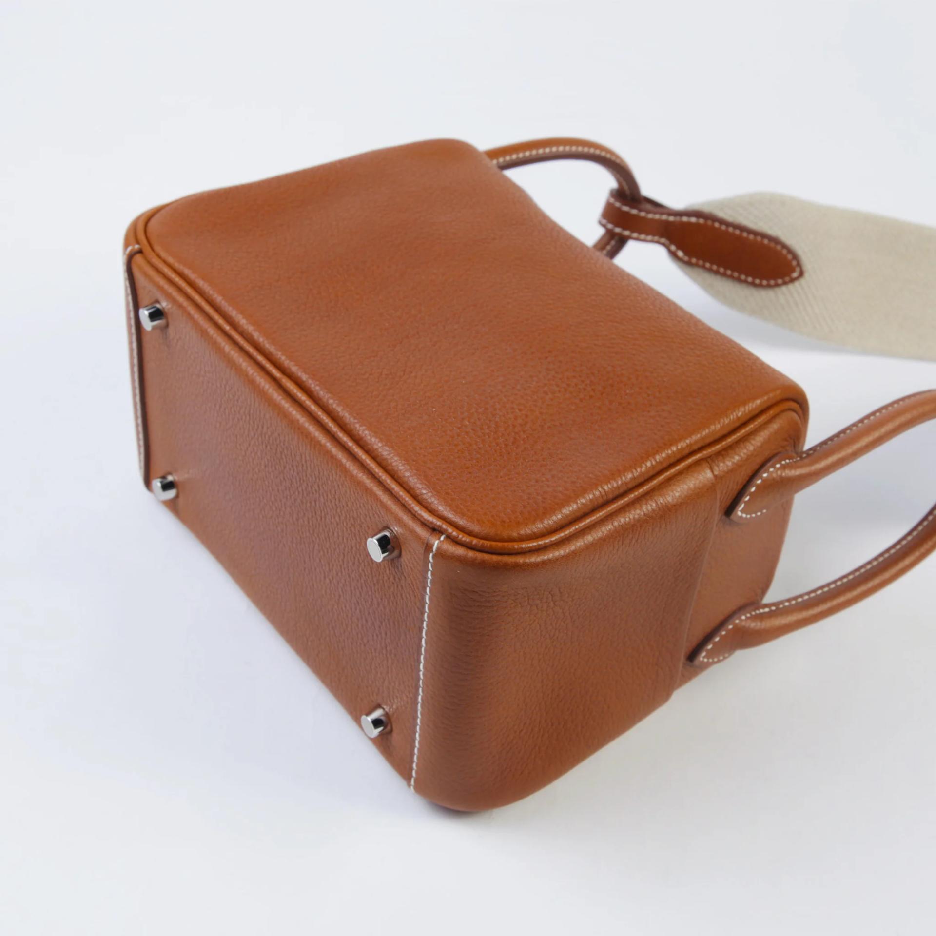 Unused ( Rank NS ) HERMÈS Mini Lindy II Fauve (34) Barenia Faubourg Palladium hardware K (2025) - 7