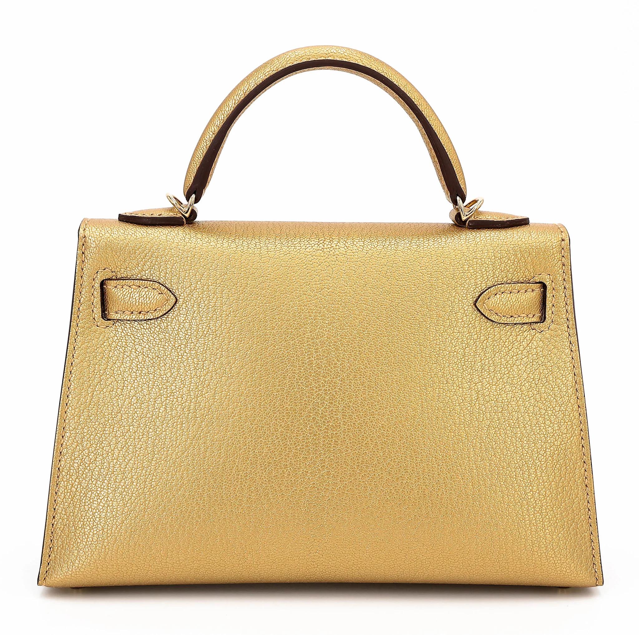 Brand New ( Rank N ) HERMÈS Mini Kelly II Dore (Y9) Chamkilight Permabrass hardware K (2025) - 2