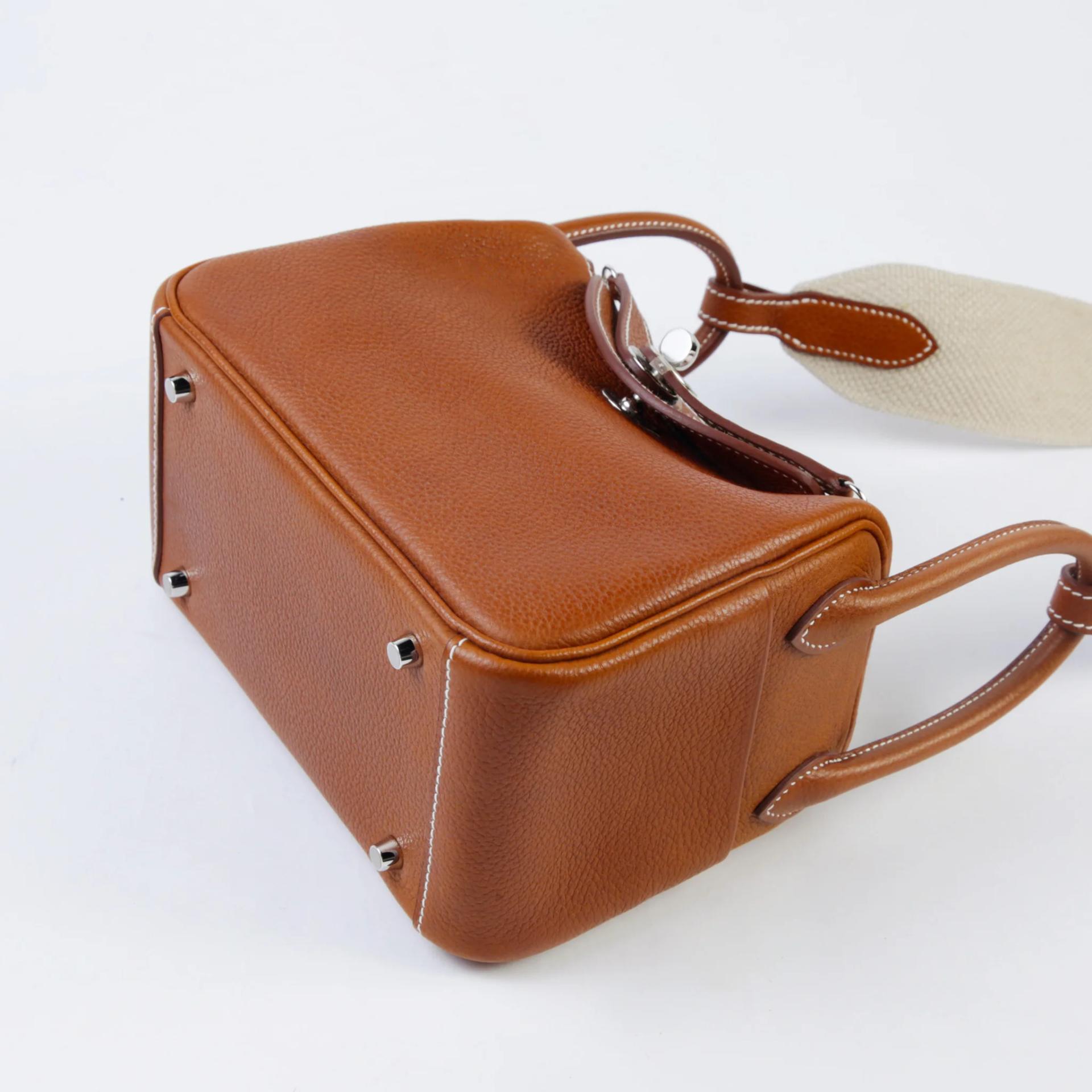 Unused ( Rank NS ) HERMÈS Mini Lindy II Fauve (34) Barenia Faubourg Palladium hardware K (2025) - 5