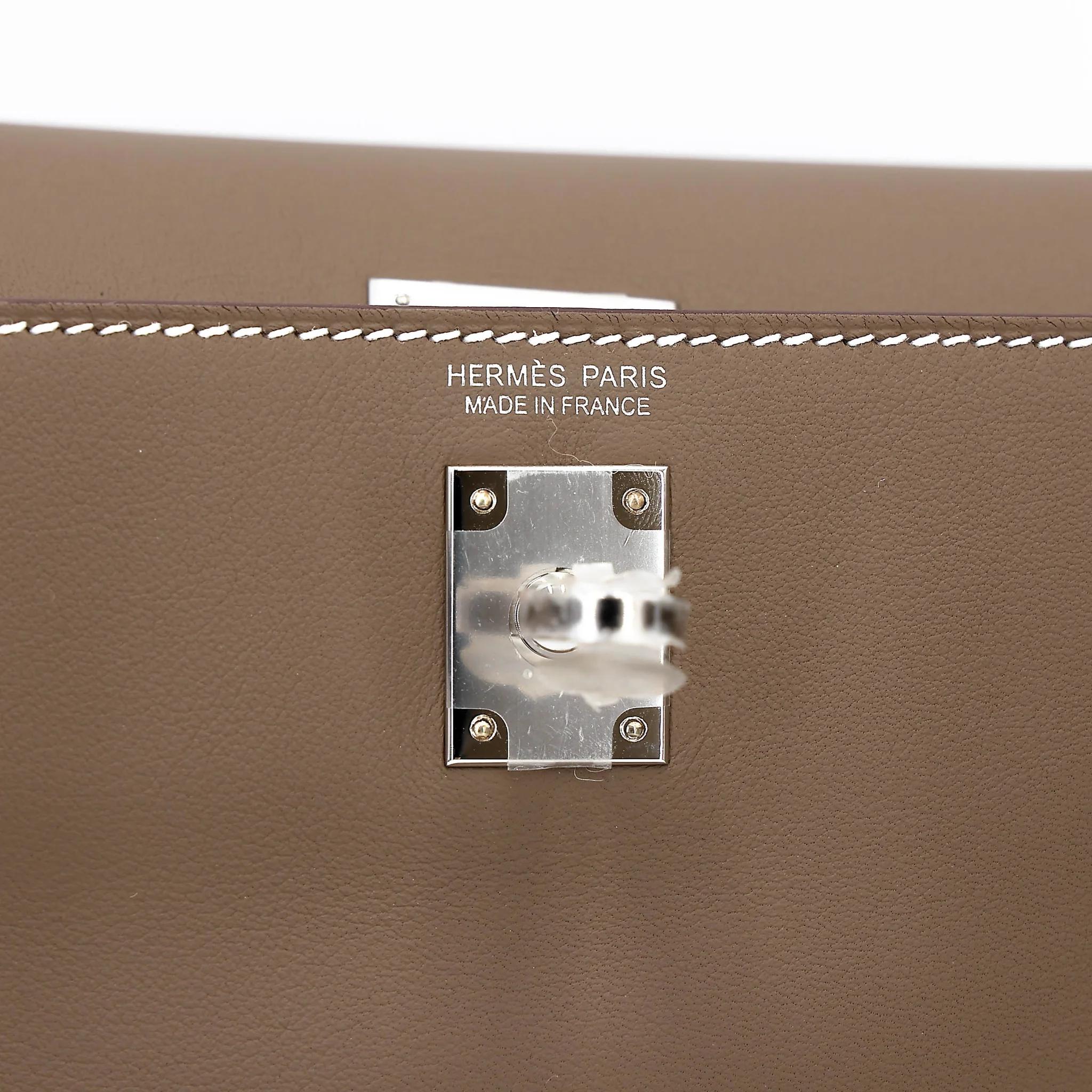 Brand New ( Rank N ) HERMÈS Kelly Danse Etoupe (18) Swift Palladium hardware K (2025) - 12