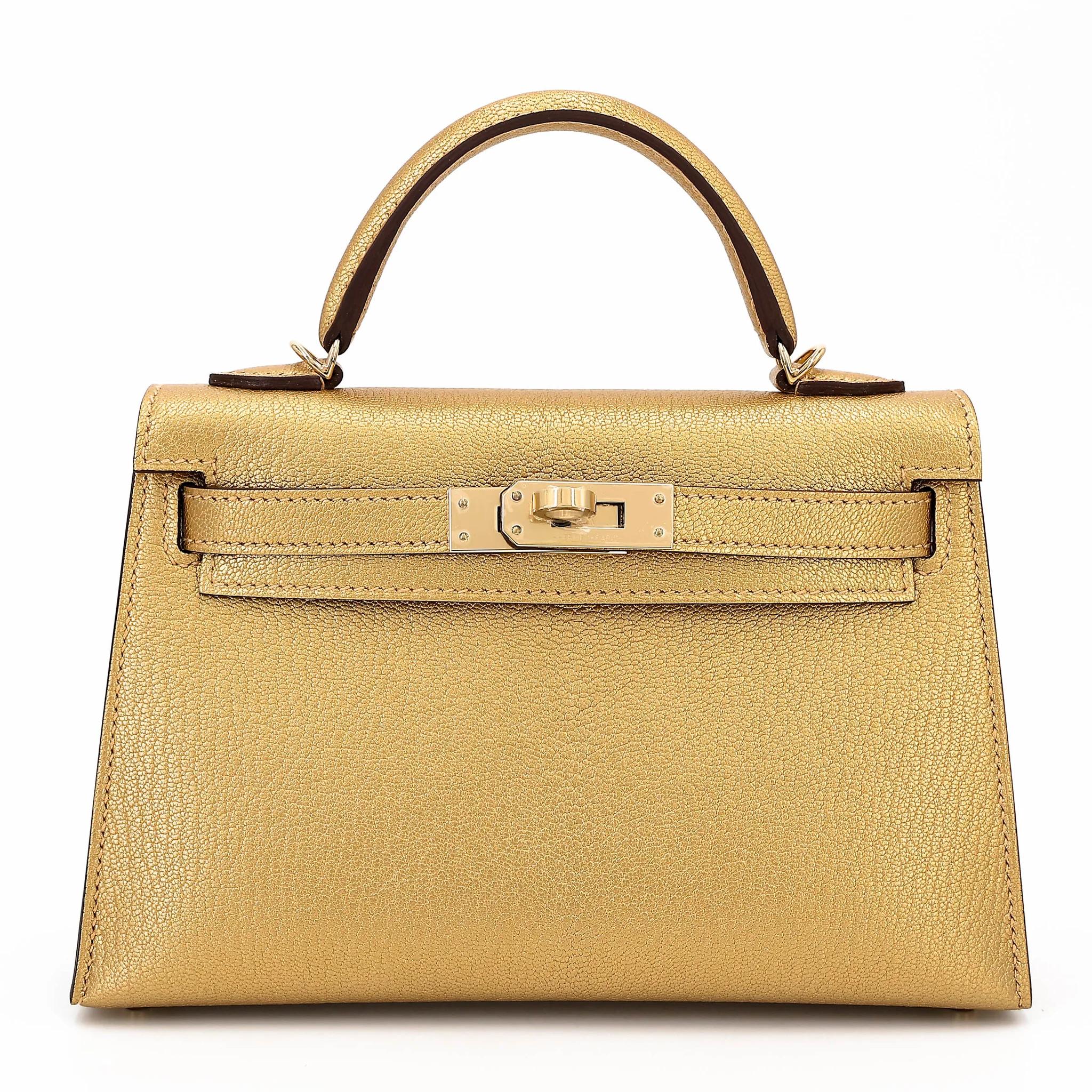 Brand New ( Rank N ) HERMÈS Mini Kelly II Dore (Y9) Chamkilight Permabrass hardware K (2025) - 1