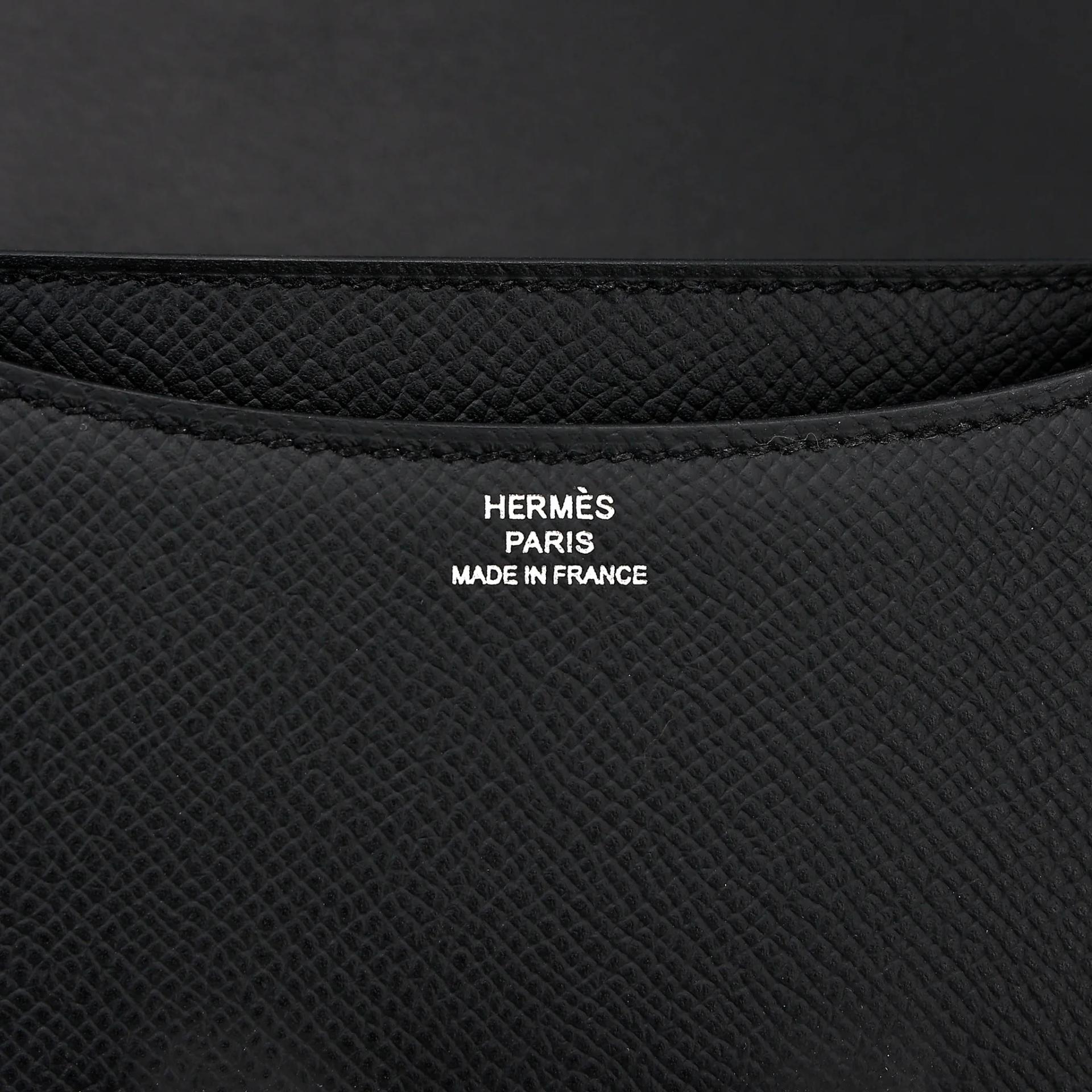 Brand New ( Rank N ) HERMÈS Constance Mini 19 Mirror Noir (89) Epsom Palladium hardware G (2026) - 12