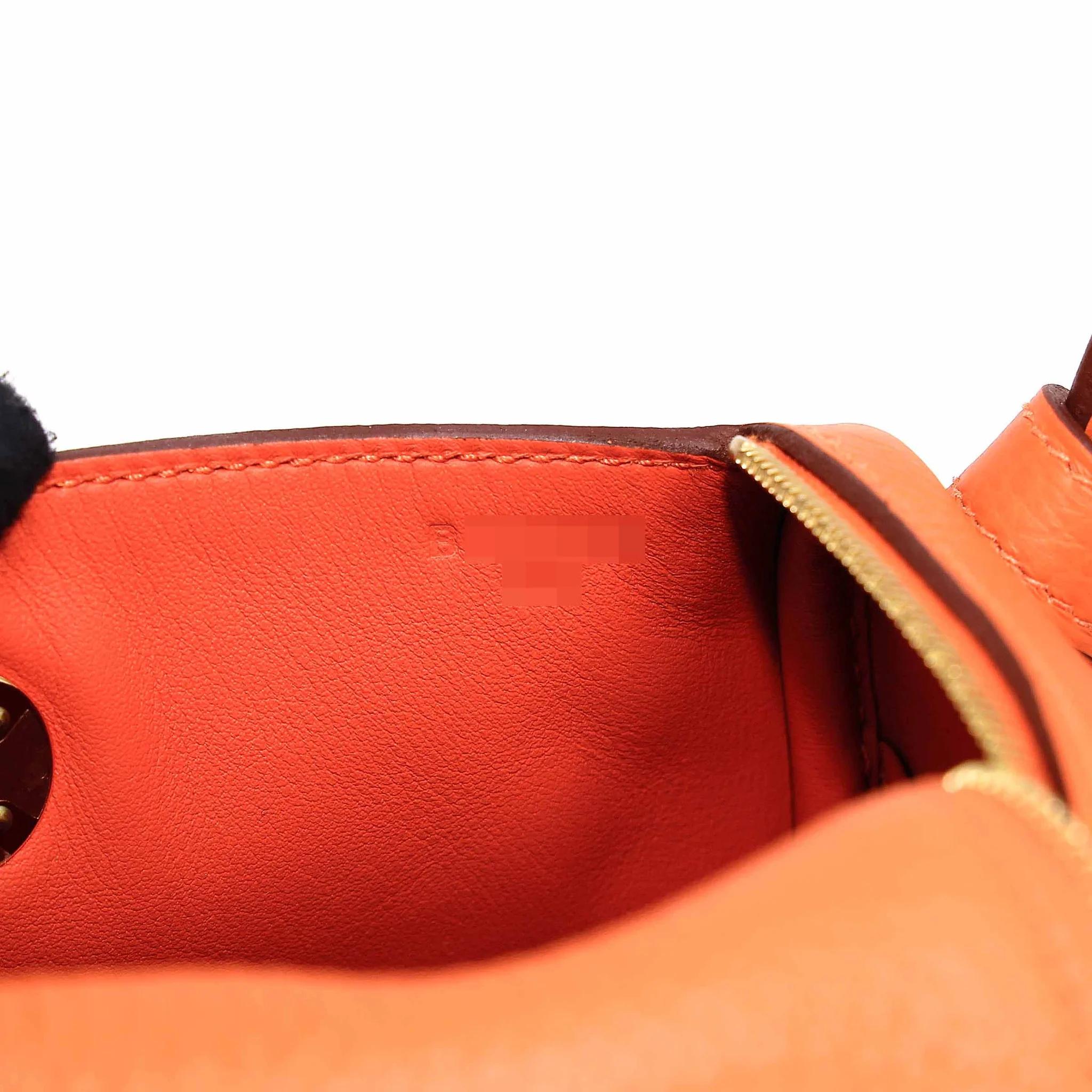 ランク SA HERMÈS エルメス ミニリンディ オレンジ (93) トリヨン ゴールド金具 B刻印 (2023) - 12