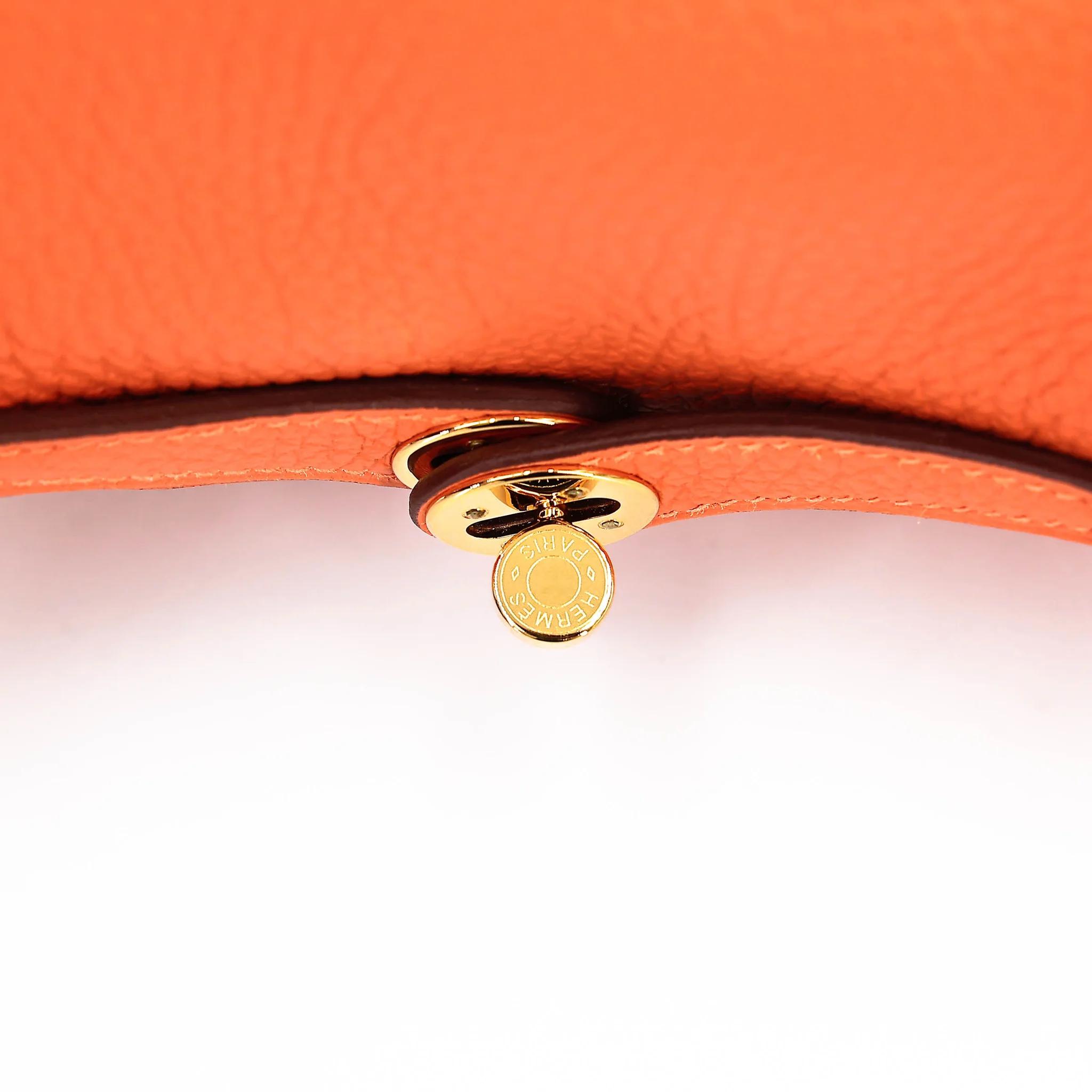 ランク SA HERMÈS エルメス ミニリンディ オレンジ (93) トリヨン ゴールド金具 B刻印 (2023) - 6