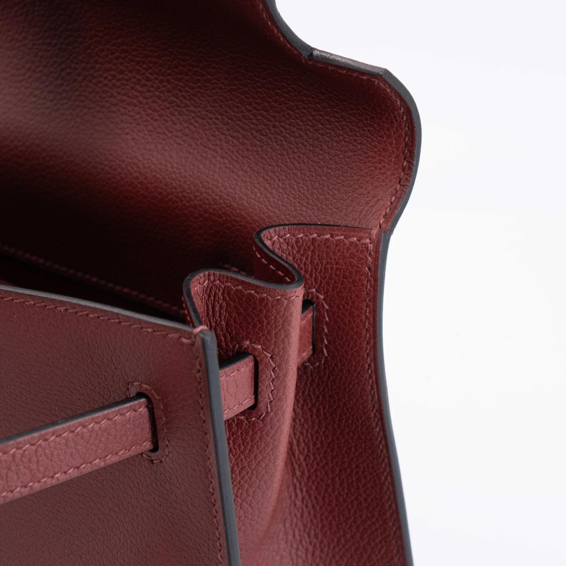Brand New ( Rank N ) HERMÈS Kelly Danse Rouge H (55) Evercolor Palladium hardware G (2026) - 10