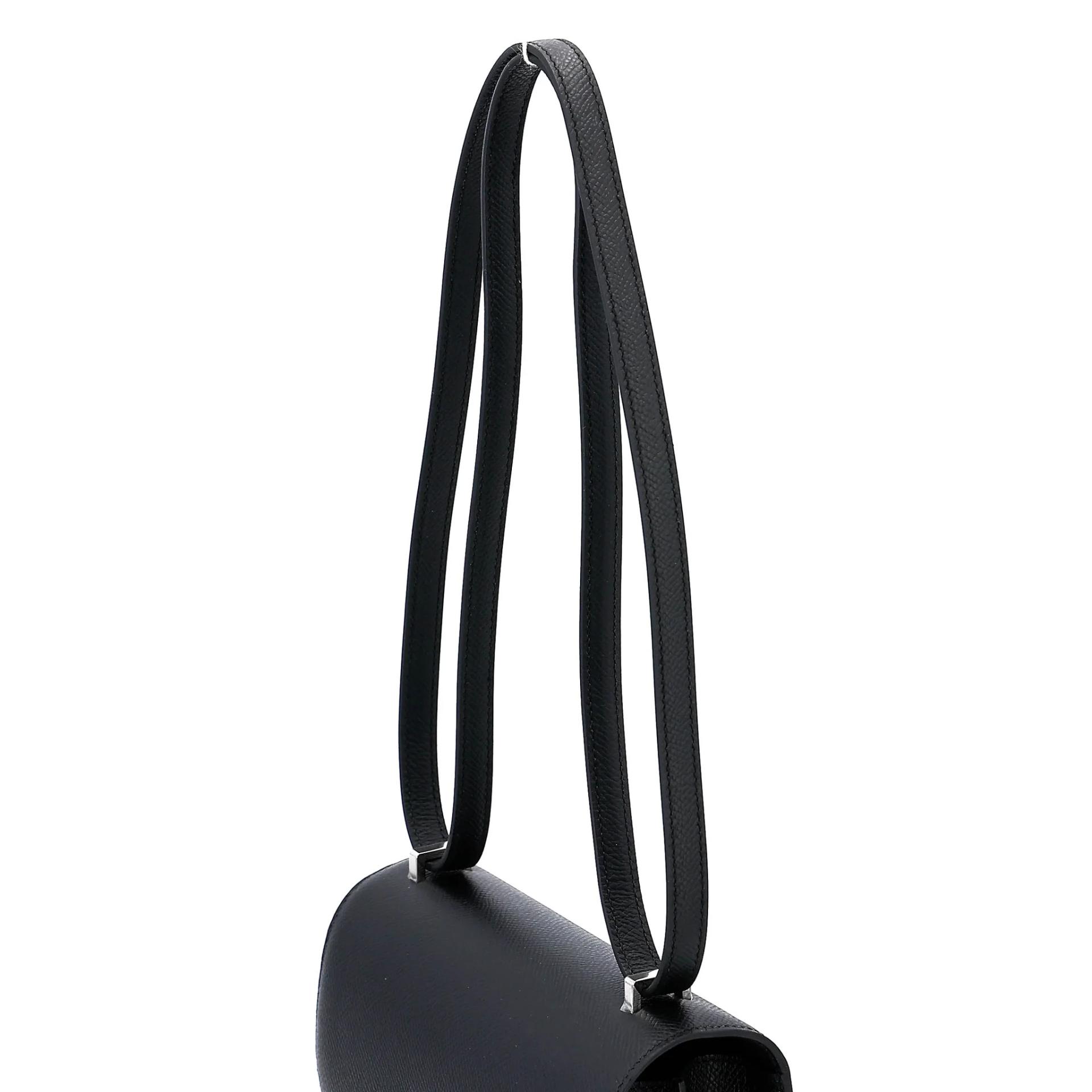 Brand New ( Rank N ) HERMÈS Constance Mini 19 Mirror Noir (89) Epsom Palladium hardware G (2026) - 3