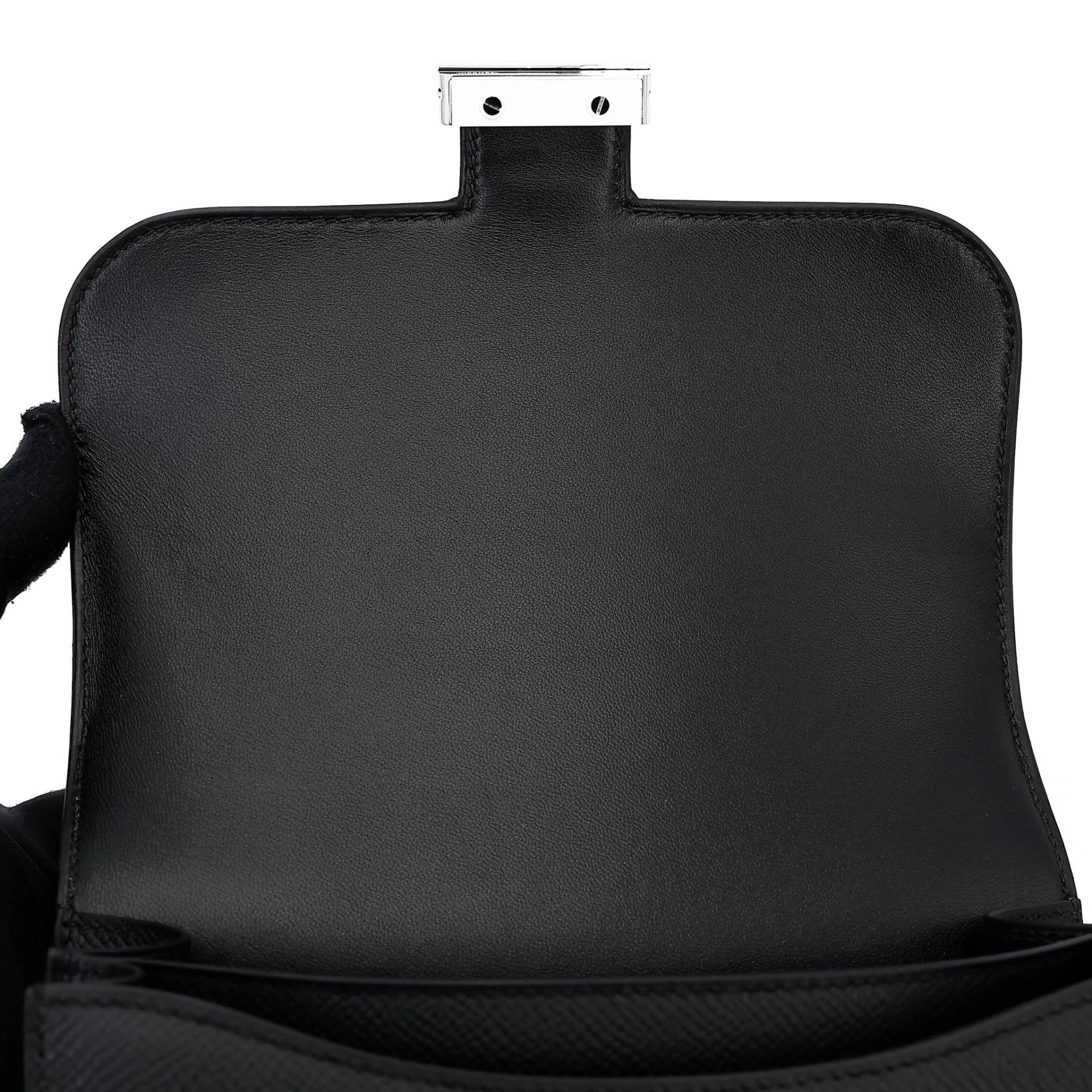 Brand New ( Rank N ) HERMÈS Constance Mini 19 Mirror Noir (89) Epsom Palladium hardware G (2026) - 11