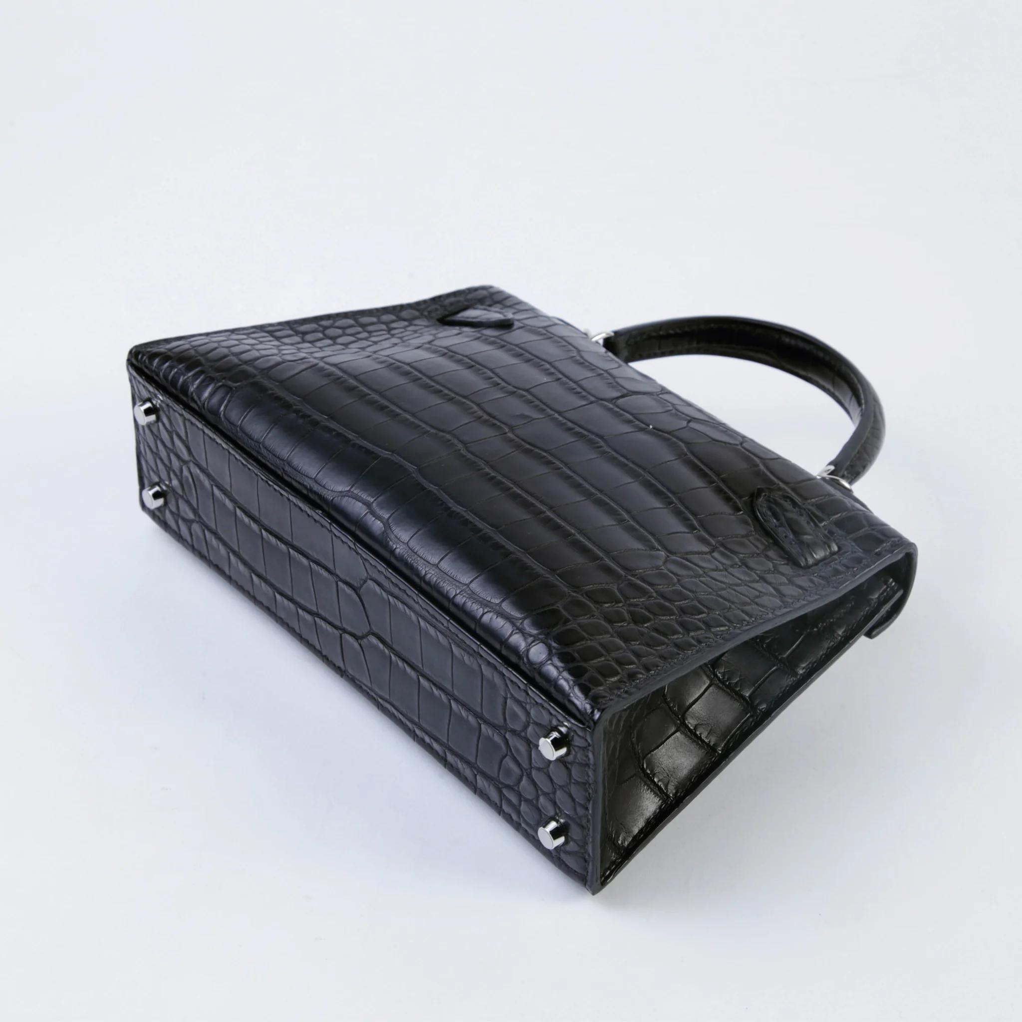 ランク NS 未使用品 HERMÈS エルメス ミニケリー2 ブラック (89) クロコダイル アリゲーター マット シルバー金具 G刻印 (2026) - 7