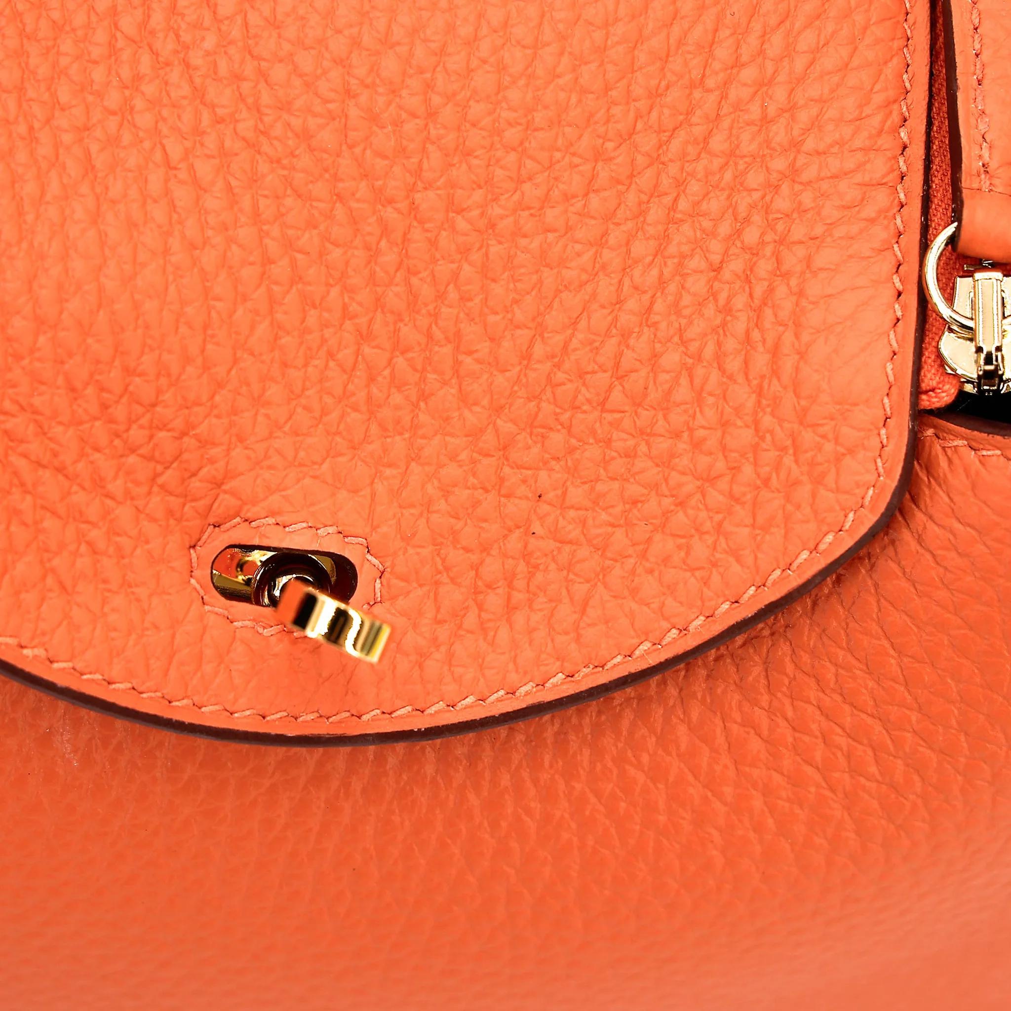 ランク SA HERMÈS エルメス ミニリンディ オレンジ (93) トリヨン ゴールド金具 B刻印 (2023) - 7