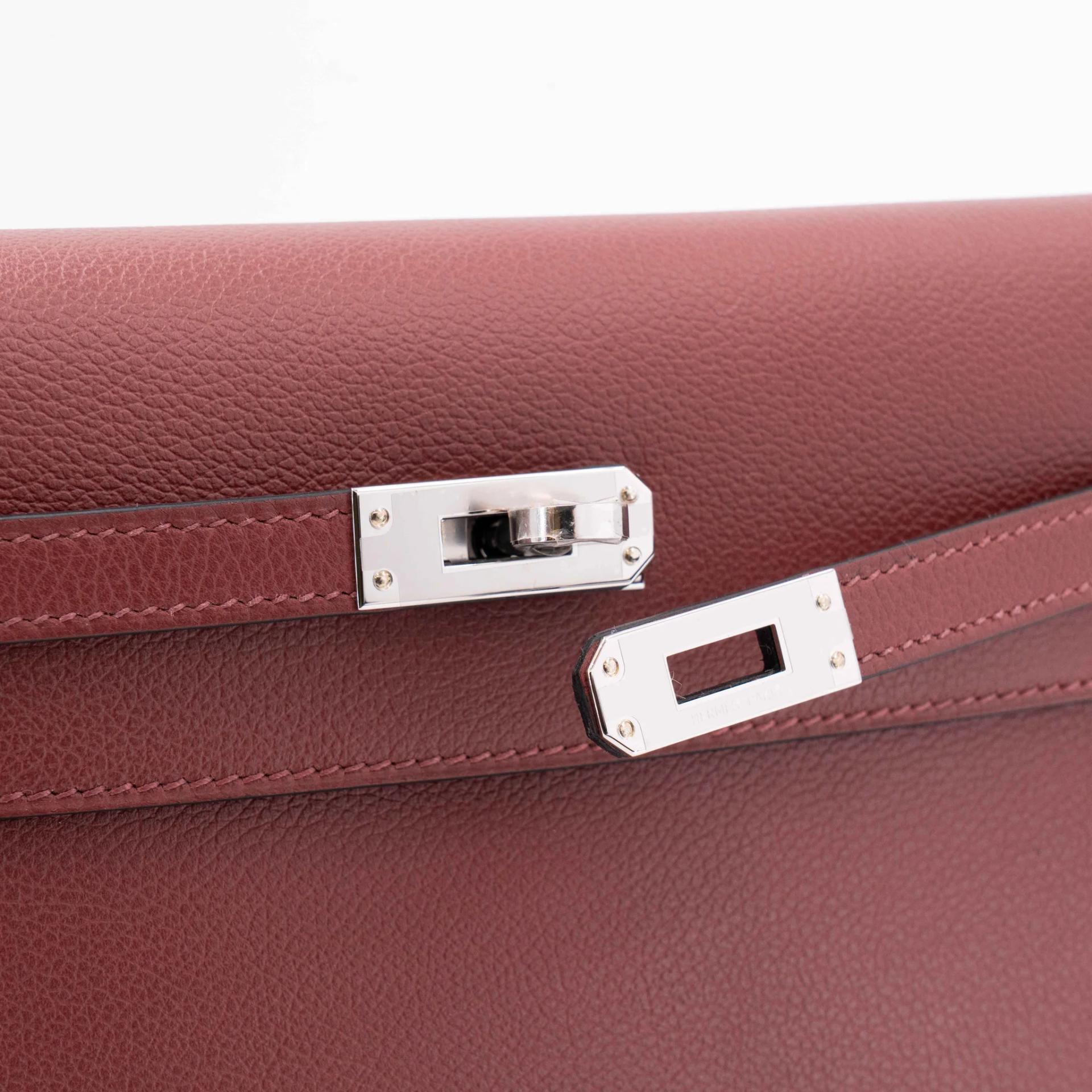 Brand New ( Rank N ) HERMÈS Kelly Danse Rouge H (55) Evercolor Palladium hardware G (2026) - 8