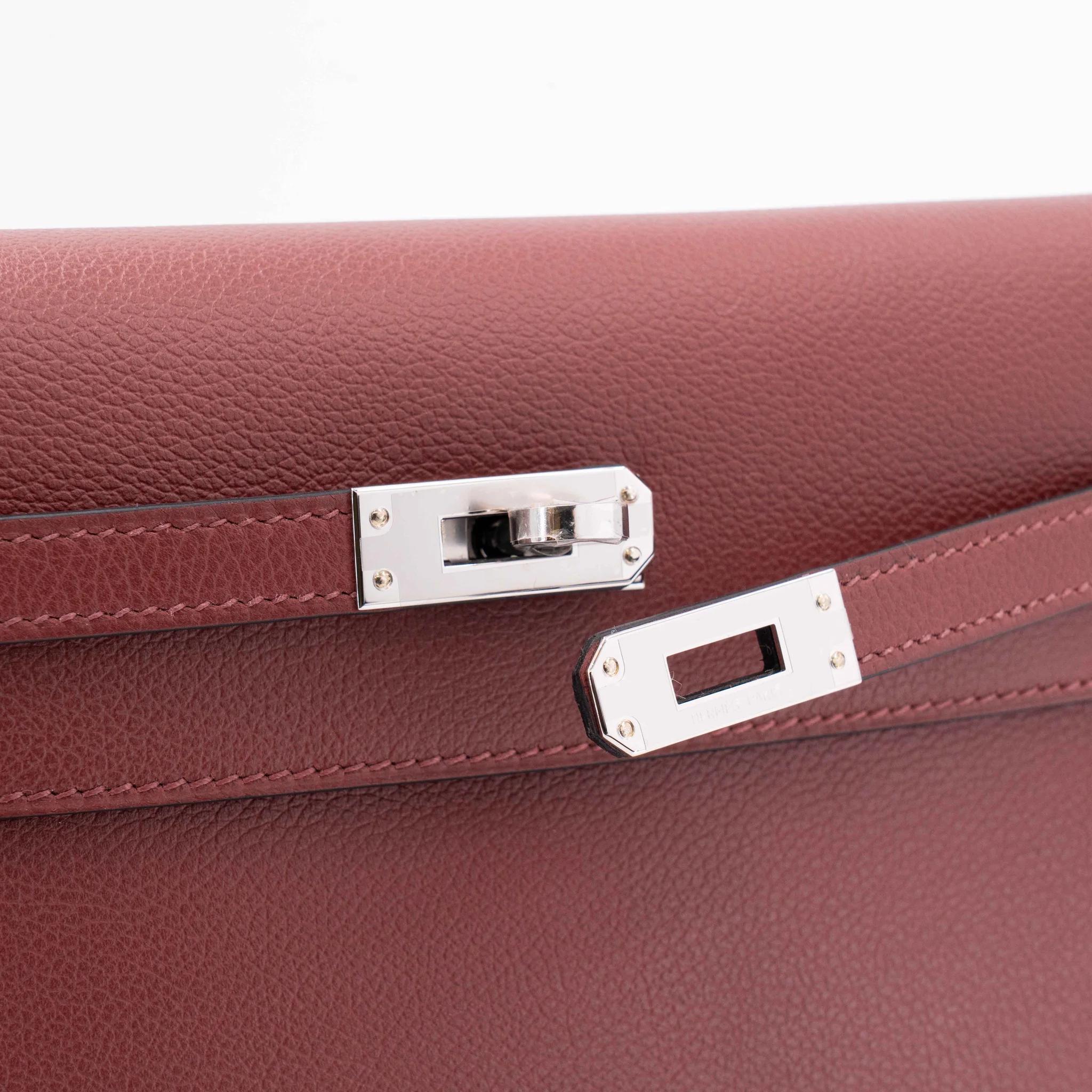 Brand New ( Rank N ) HERMÈS Kelly Danse Rouge H (55) Evercolor Palladium hardware G (2026) - 8