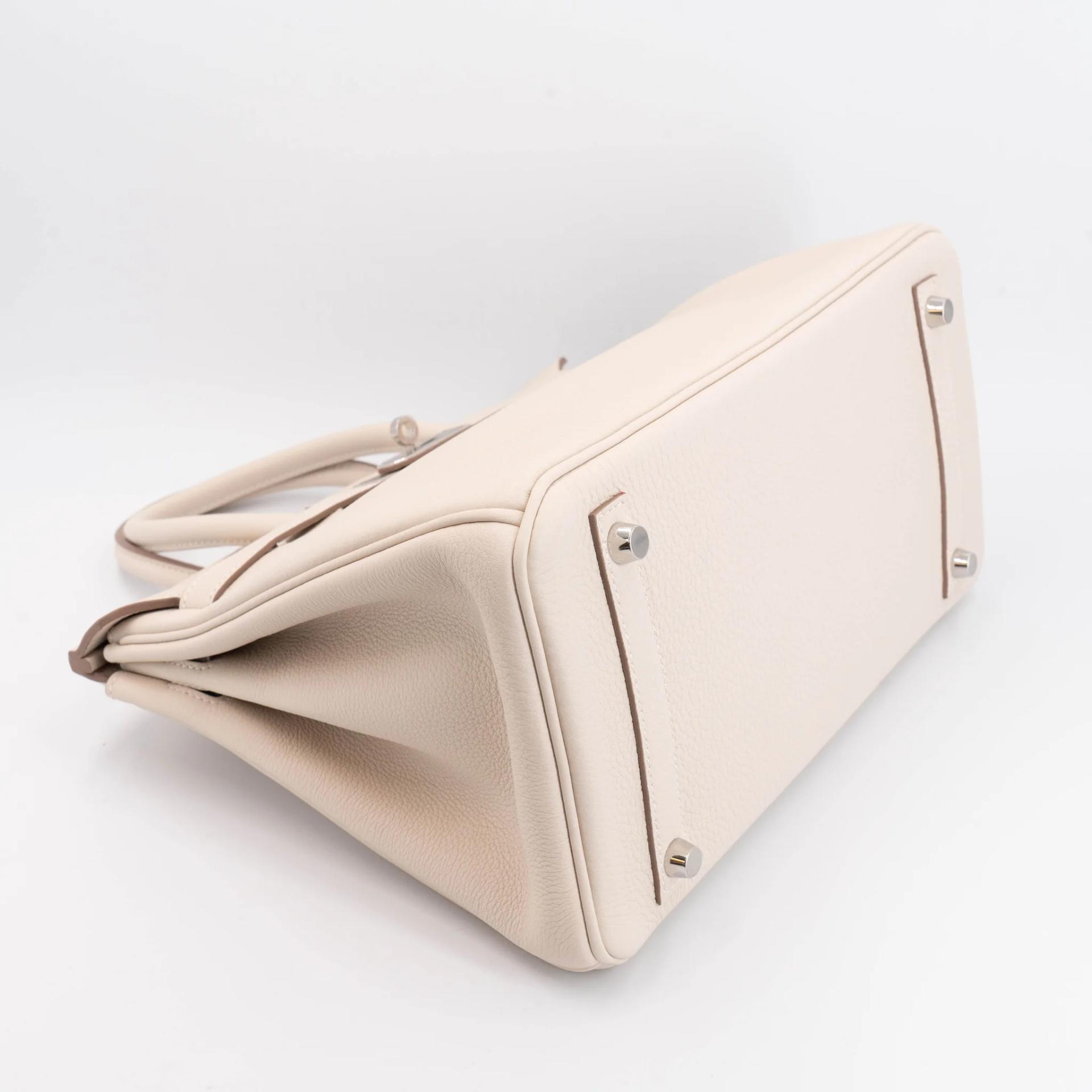 Brand New ( Rank N ) HERMÈS Birkin 30 Craie (10) Togo Palladium hardware K (2025) - 5