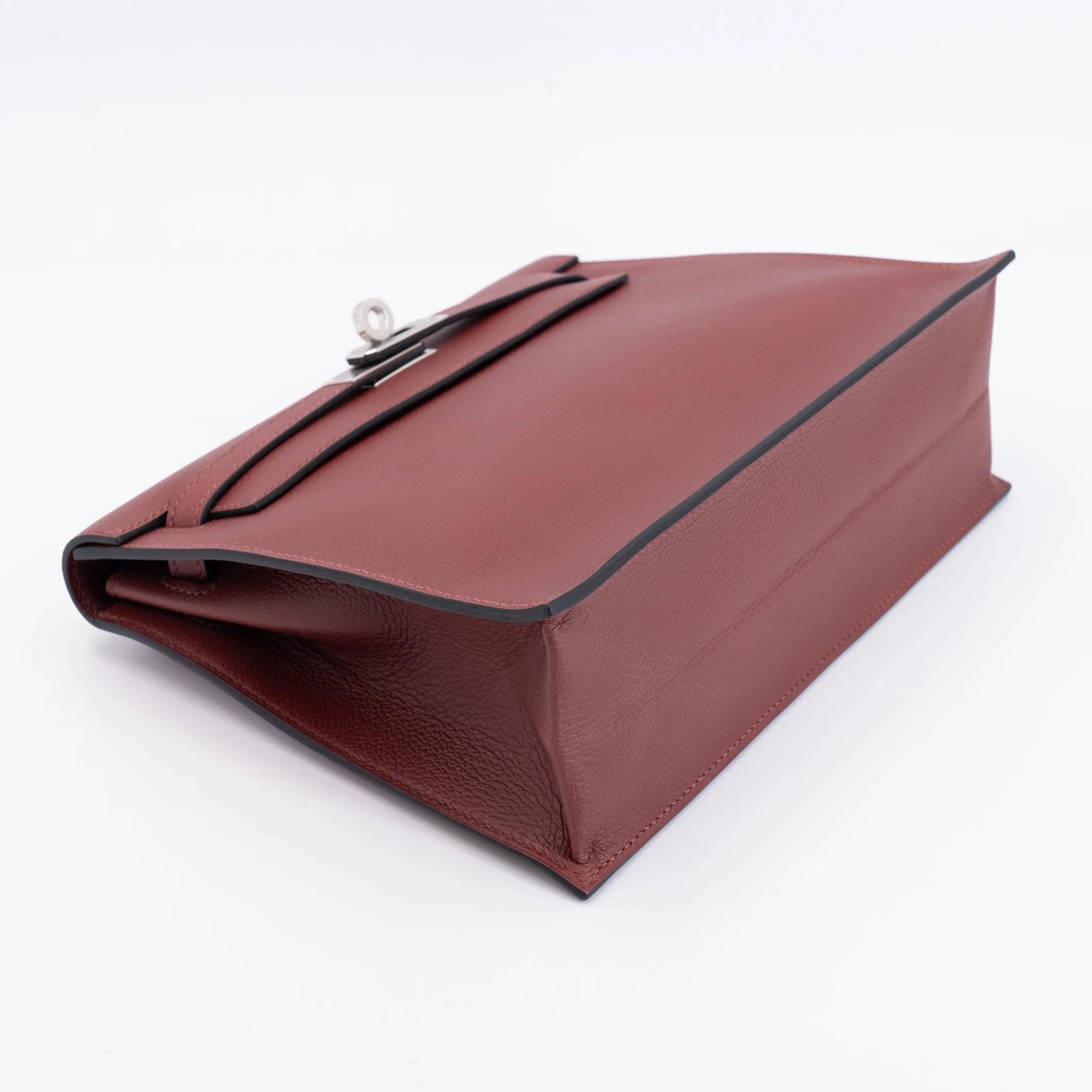 Brand New ( Rank N ) HERMÈS Kelly Danse Rouge H (55) Evercolor Palladium hardware G (2026) - 4