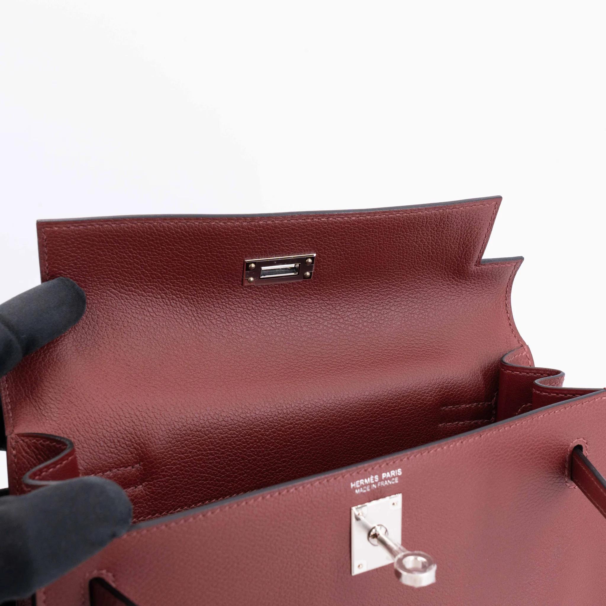 Brand New ( Rank N ) HERMÈS Kelly Danse Rouge H (55) Evercolor Palladium hardware G (2026) - 16
