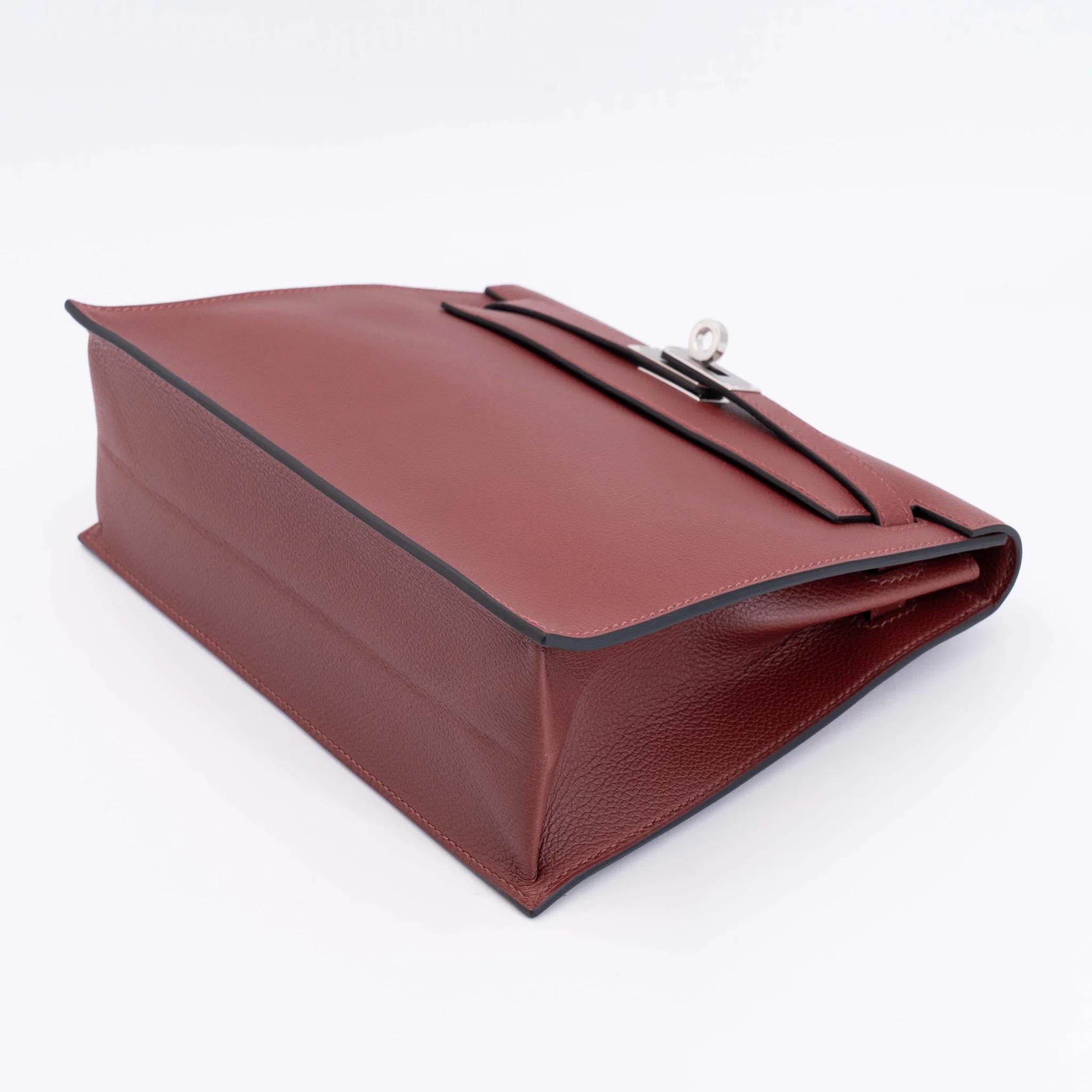 Brand New ( Rank N ) HERMÈS Kelly Danse Rouge H (55) Evercolor Palladium hardware G (2026) - 5