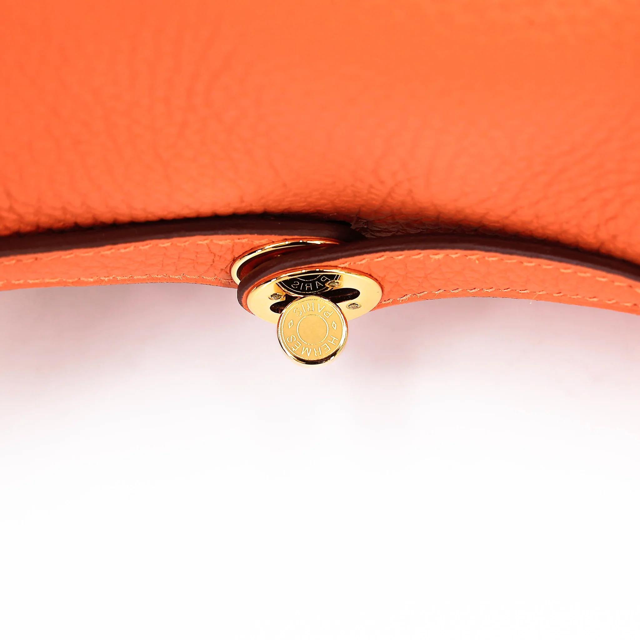 ランク SA HERMÈS エルメス ミニリンディ オレンジ (93) トリヨン ゴールド金具 B刻印 (2023) - 5