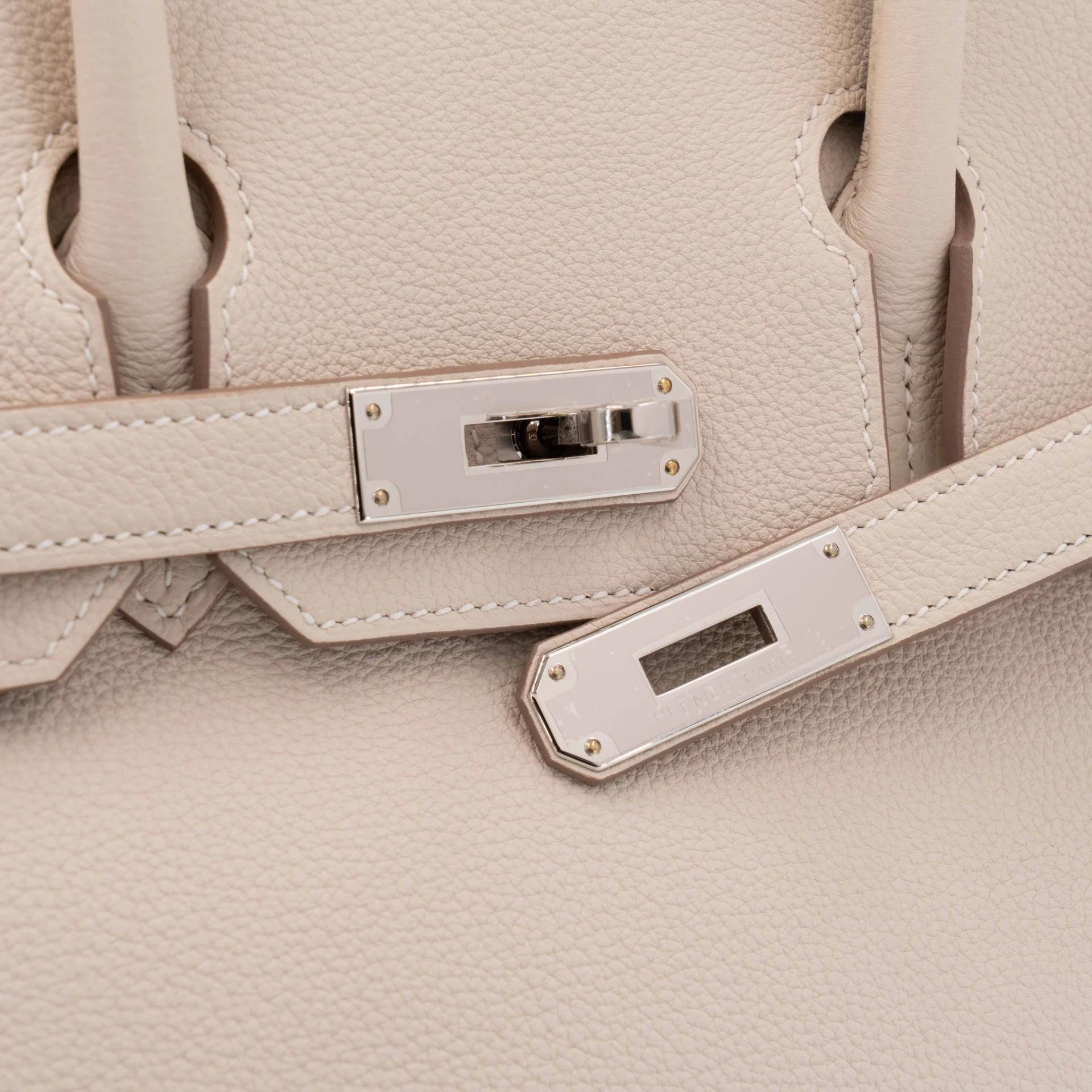 Brand New ( Rank N ) HERMÈS Birkin 30 Craie (10) Togo Palladium hardware K (2025) - 9