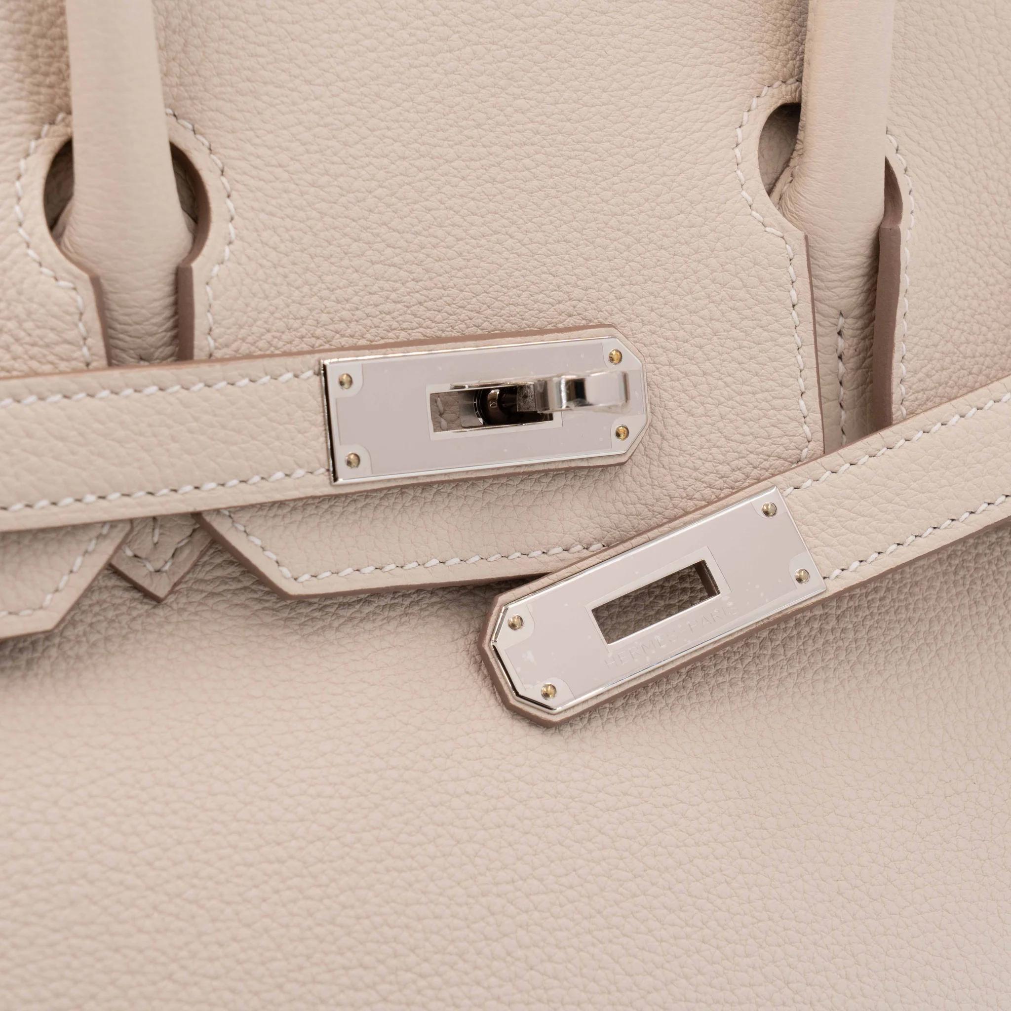 Brand New ( Rank N ) HERMÈS Birkin 30 Craie (10) Togo Palladium hardware K (2025) - 9