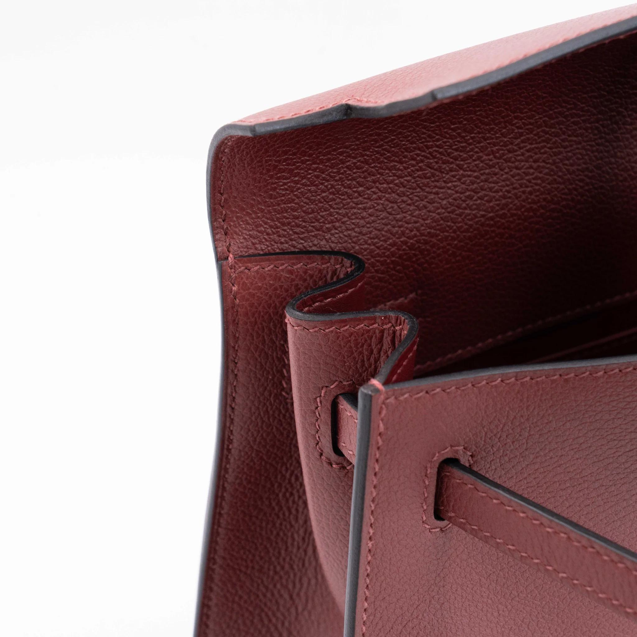 Brand New ( Rank N ) HERMÈS Kelly Danse Rouge H (55) Evercolor Palladium hardware G (2026) - 11