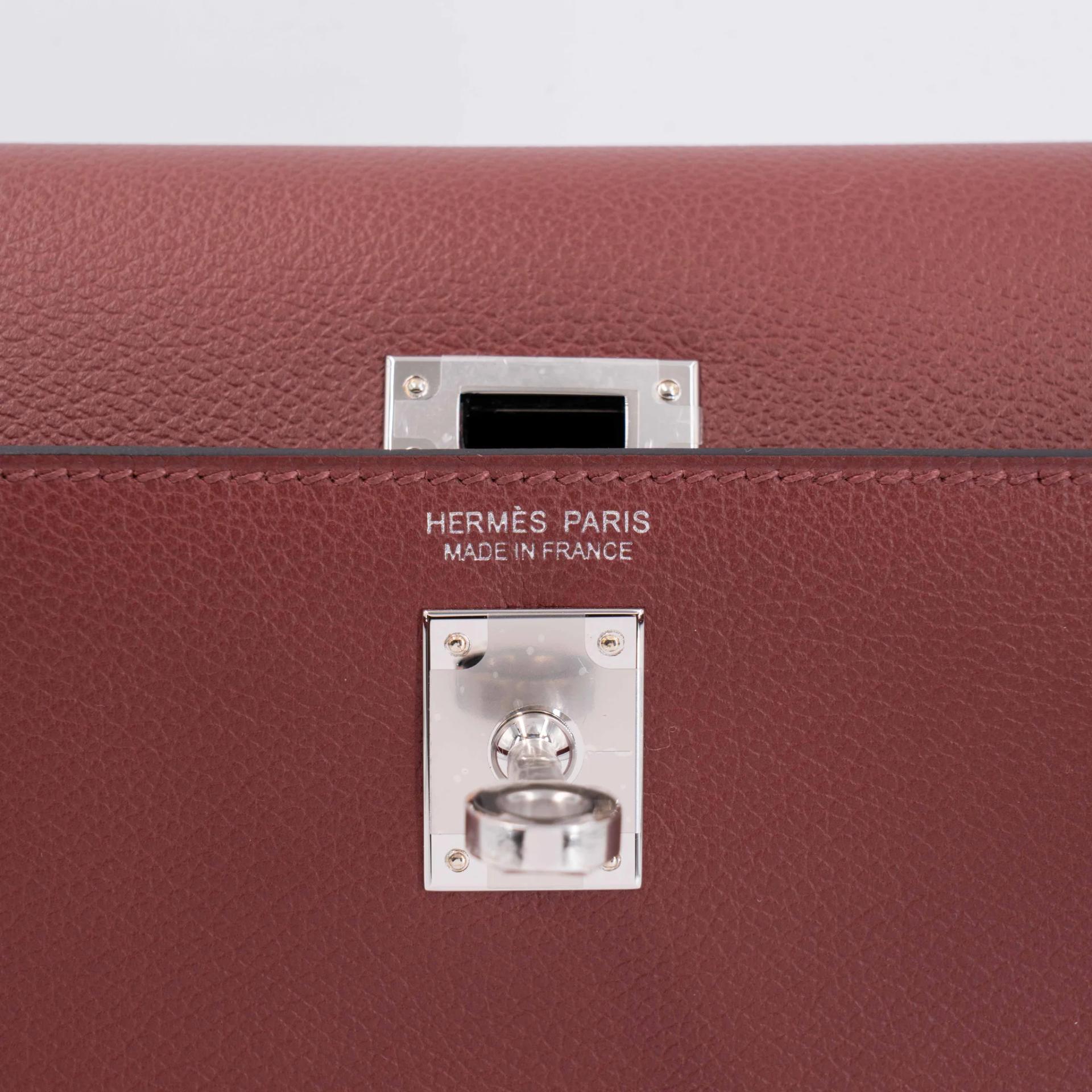 Brand New ( Rank N ) HERMÈS Kelly Danse Rouge H (55) Evercolor Palladium hardware G (2026) - 9