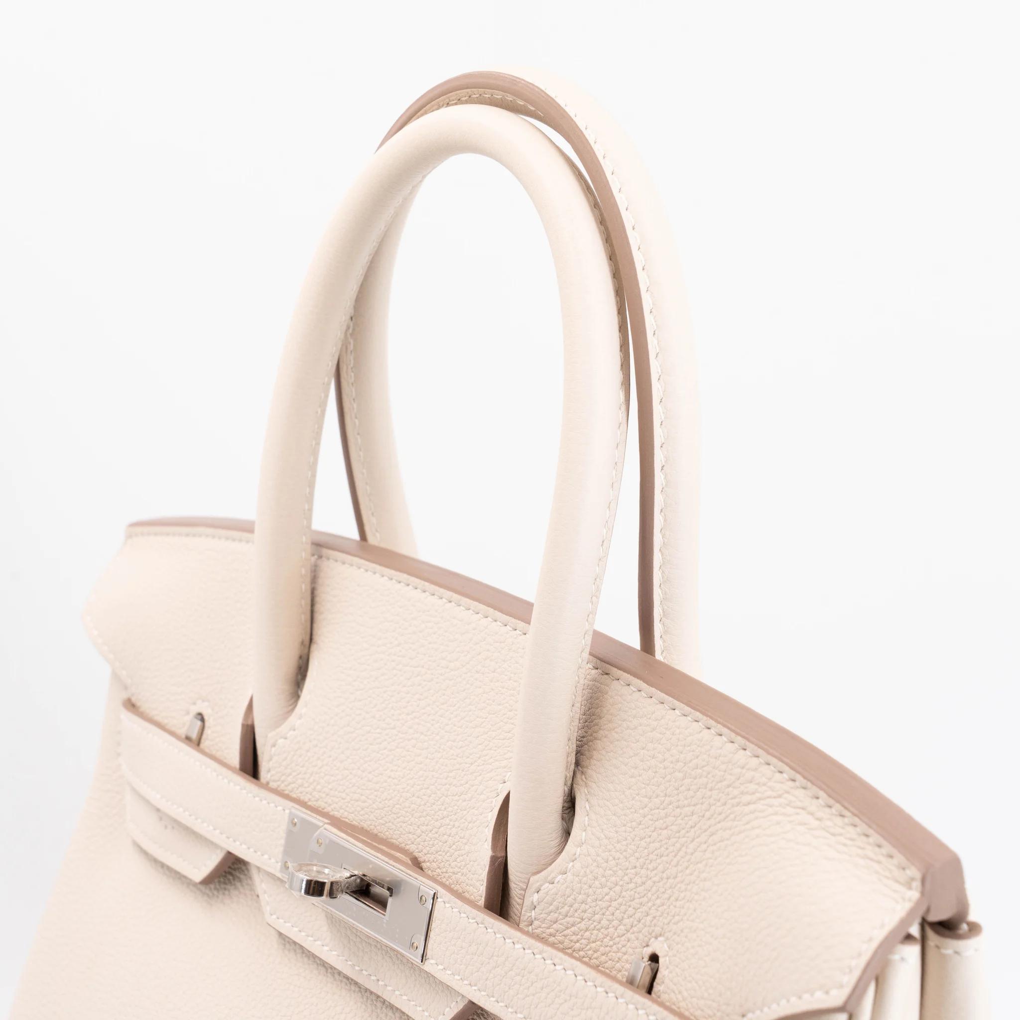 Brand New ( Rank N ) HERMÈS Birkin 30 Craie (10) Togo Palladium hardware K (2025) - 4