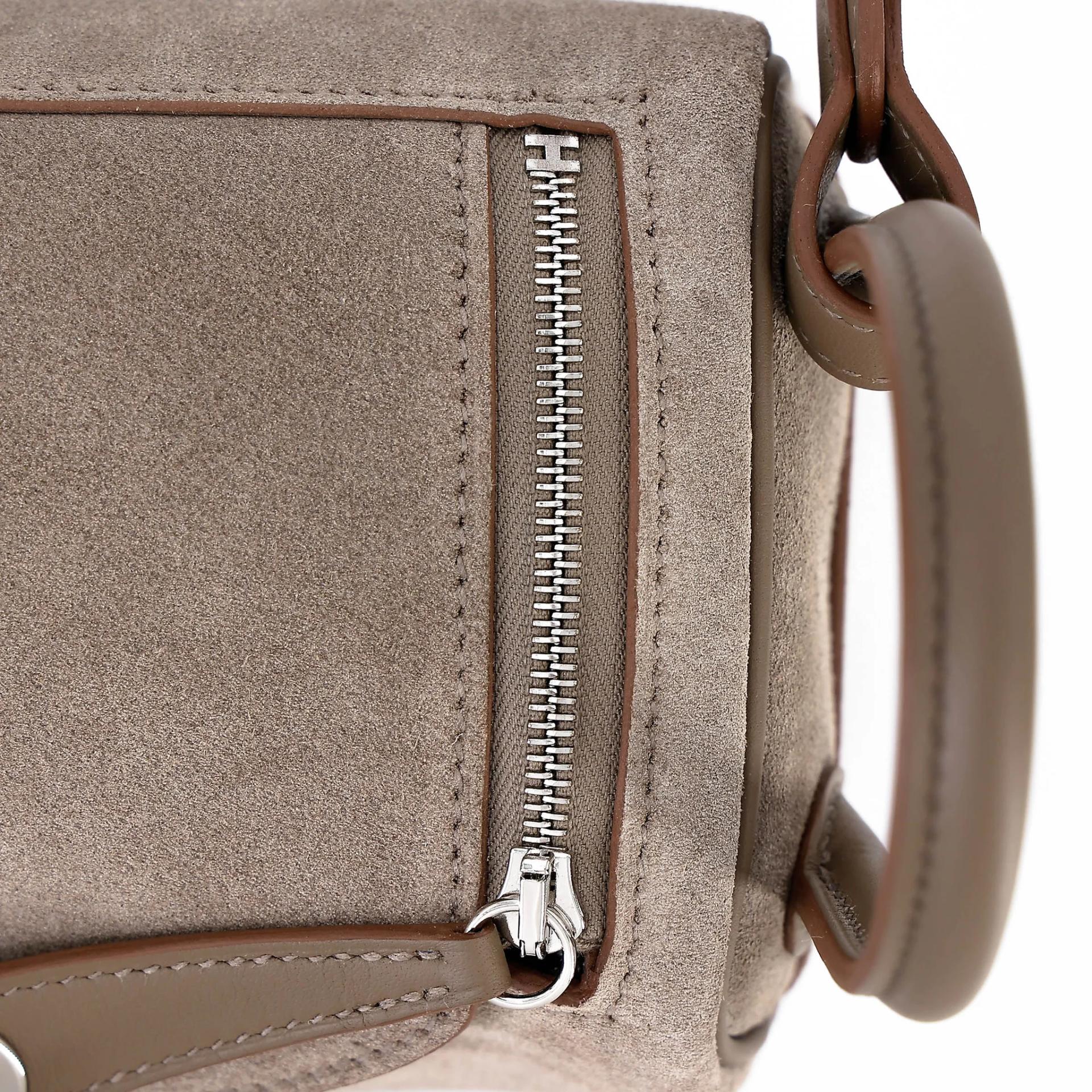 Brand New ( Rank N ) HERMÈS Mini Lindy II Etoupe (18) Grizzly Swift Palladium hardware G (2026) - 11