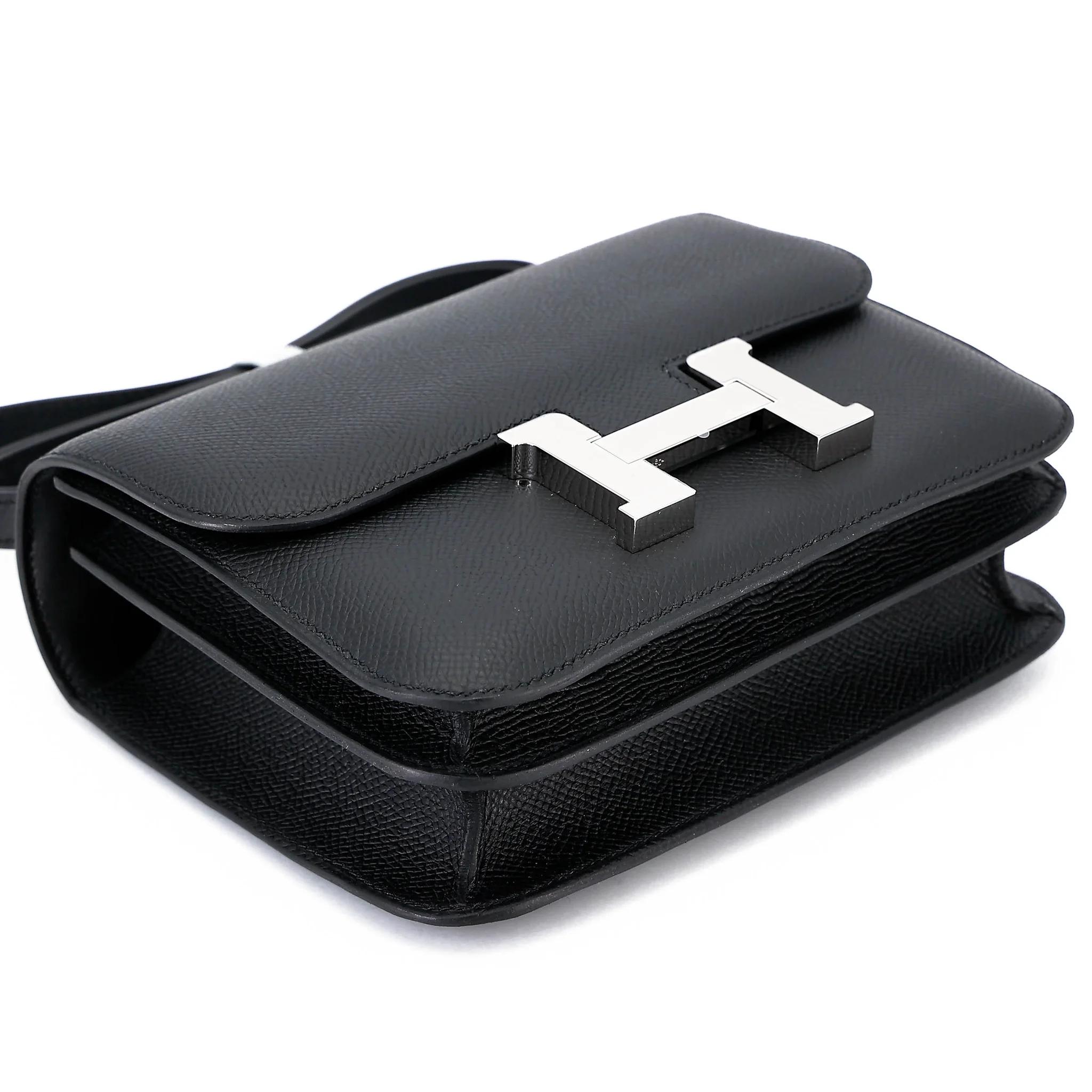 Brand New ( Rank N ) HERMÈS Constance Mini Noir (89) Epsom Palladium hardware G (2026) - 5