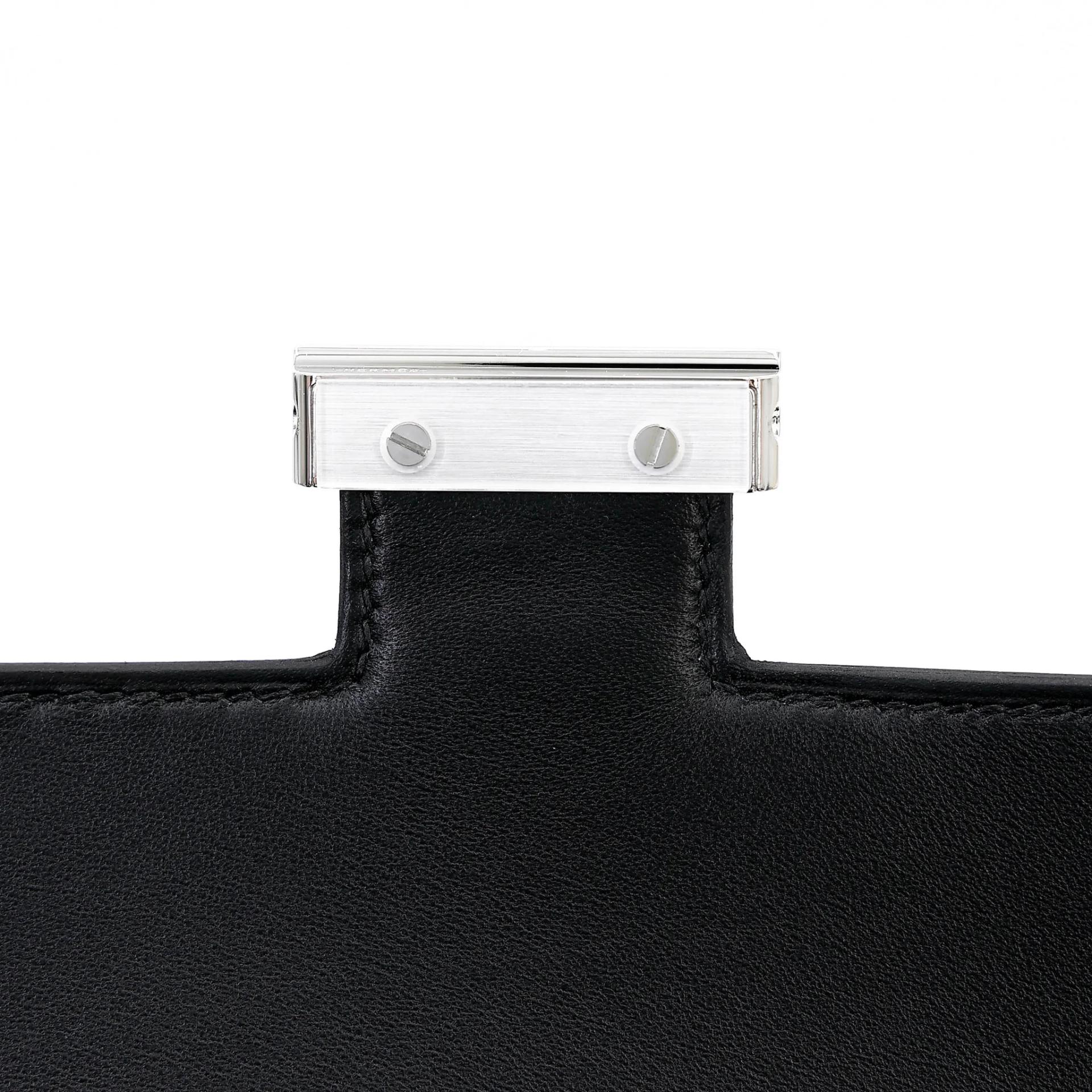 Brand New ( Rank N ) HERMÈS Constance Mini 19 Mirror Noir (89) Epsom Palladium hardware G (2026) - 10