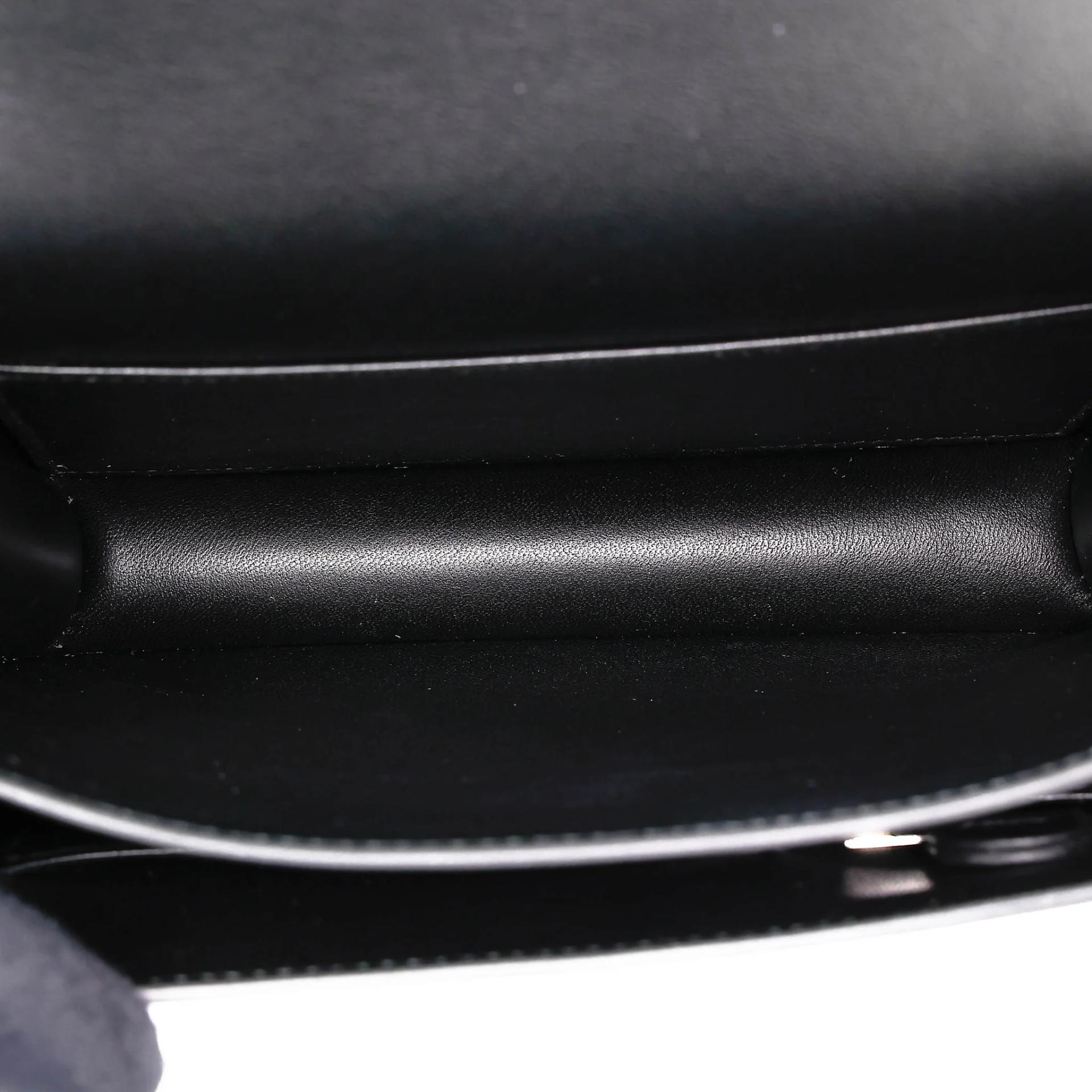 Brand New ( Rank N ) HERMÈS Constance Mini 19 Mirror Noir (89) Epsom Palladium hardware G (2026) - 16