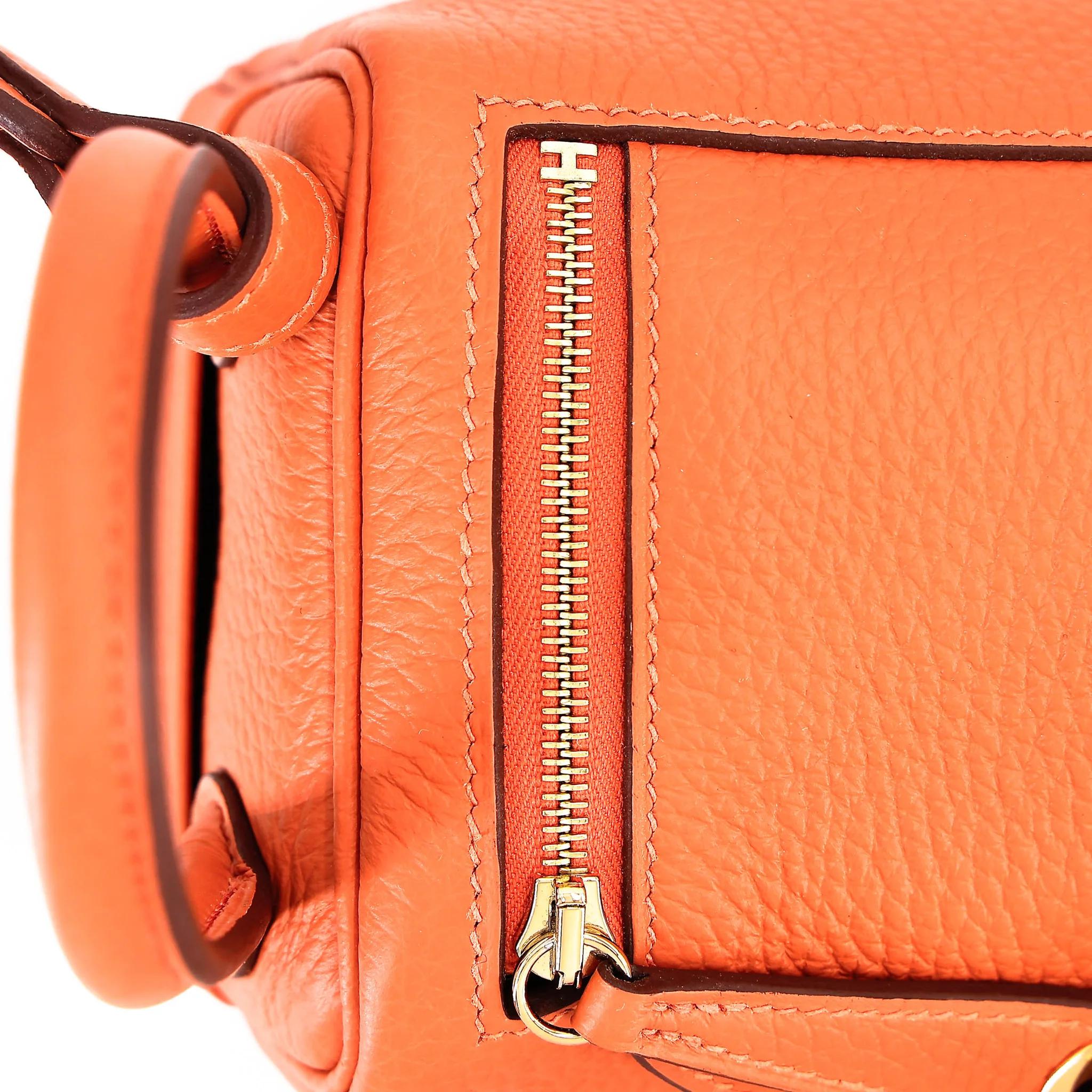 ランク SA HERMÈS エルメス ミニリンディ オレンジ (93) トリヨン ゴールド金具 B刻印 (2023) - 9