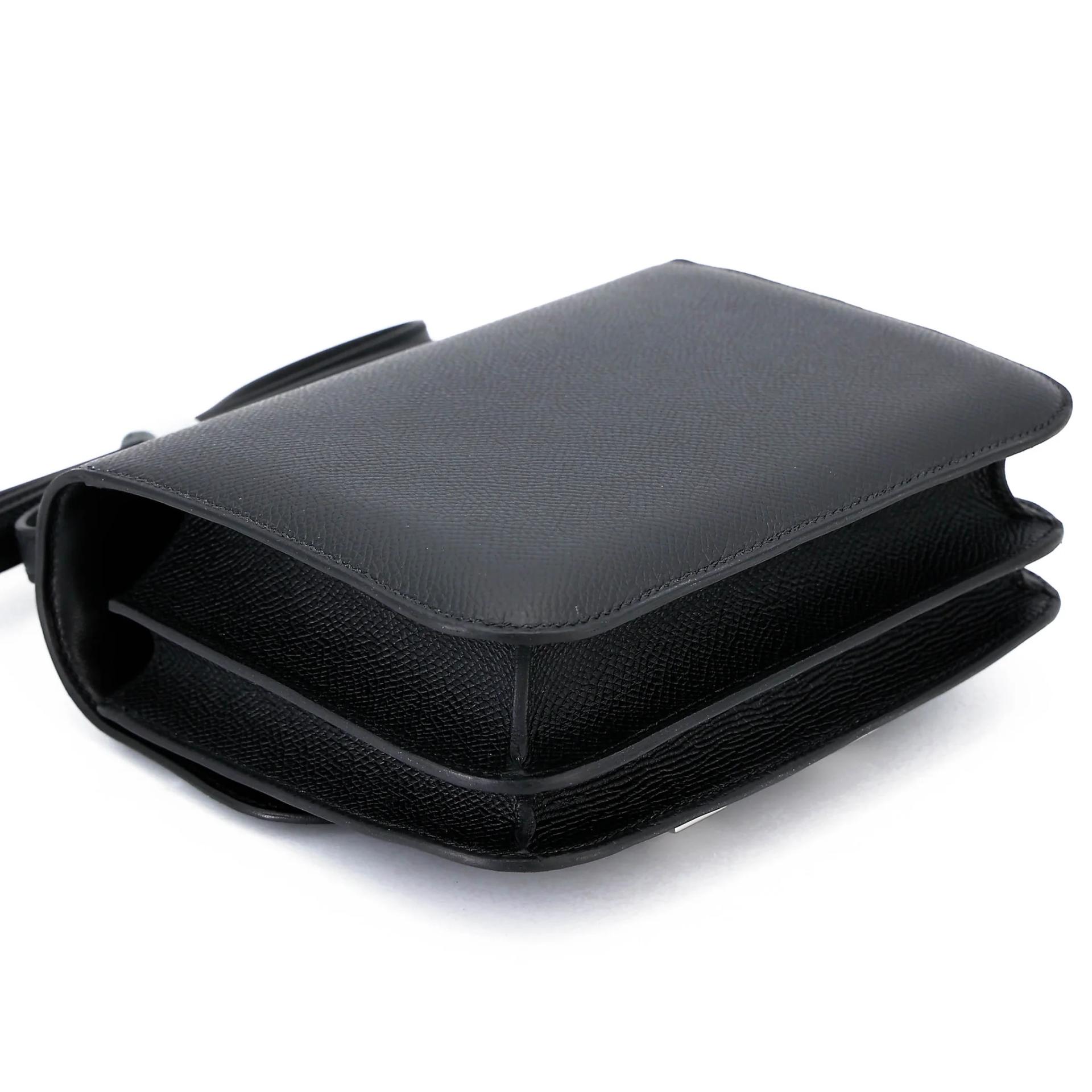 Brand New ( Rank N ) HERMÈS Constance Mini 19 Mirror Noir (89) Epsom Palladium hardware G (2026) - 7