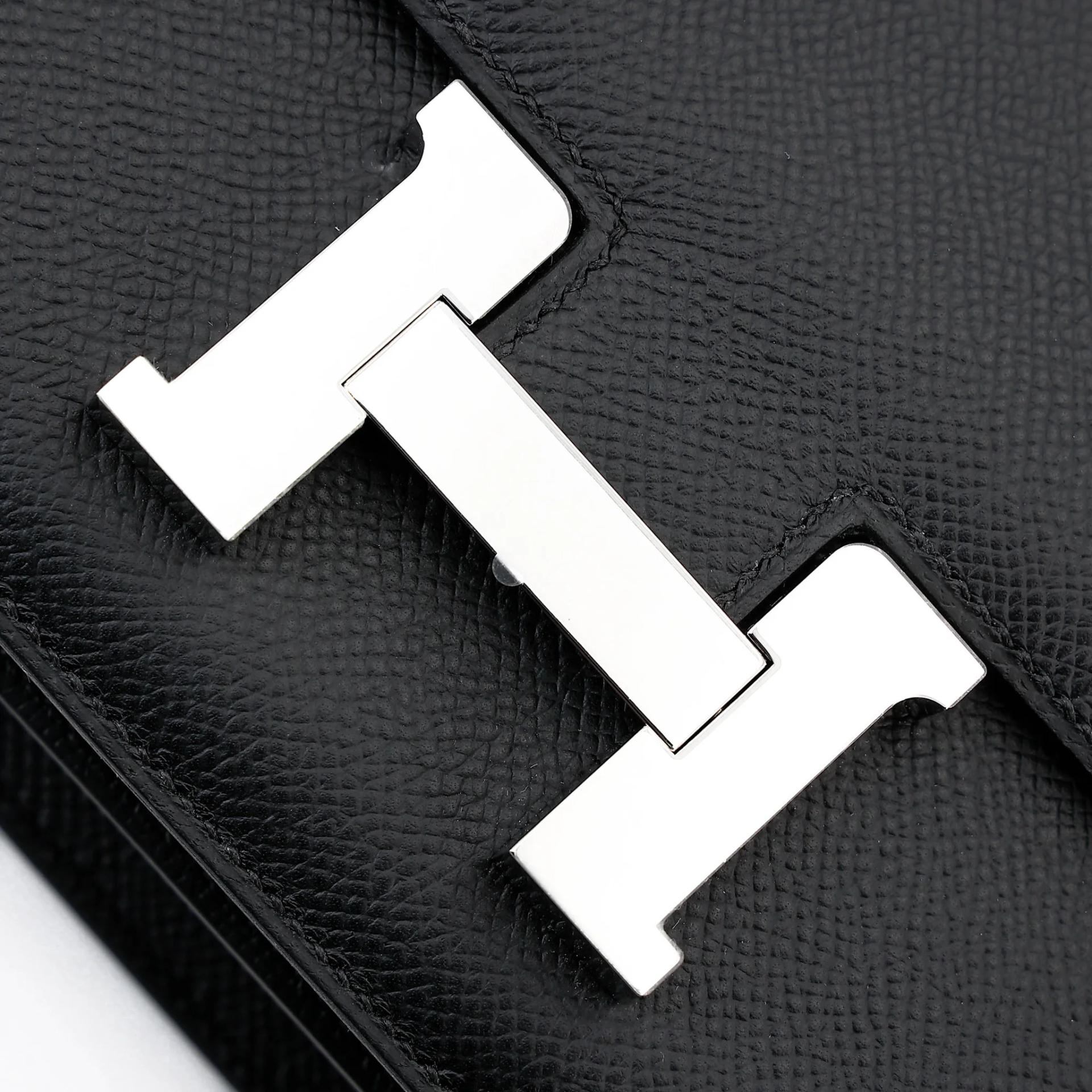 Brand New ( Rank N ) HERMÈS Constance Mini 19 Mirror Noir (89) Epsom Palladium hardware G (2026) - 8
