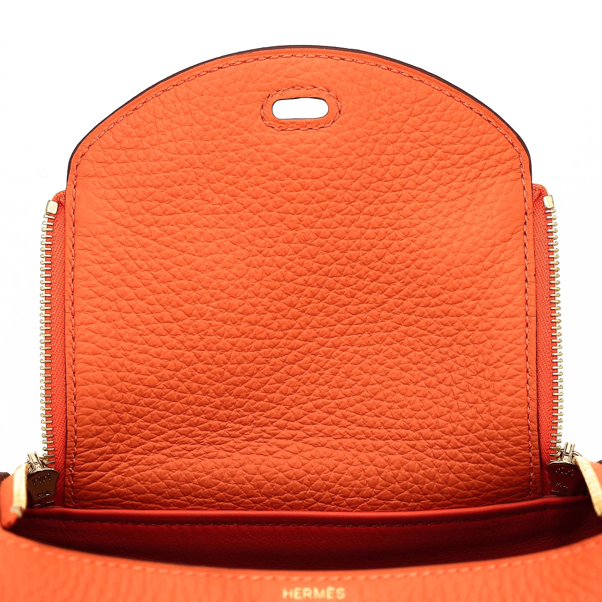 ランク SA HERMÈS エルメス ミニリンディ オレンジ (93) トリヨン ゴールド金具 B刻印 (2023) - 11
