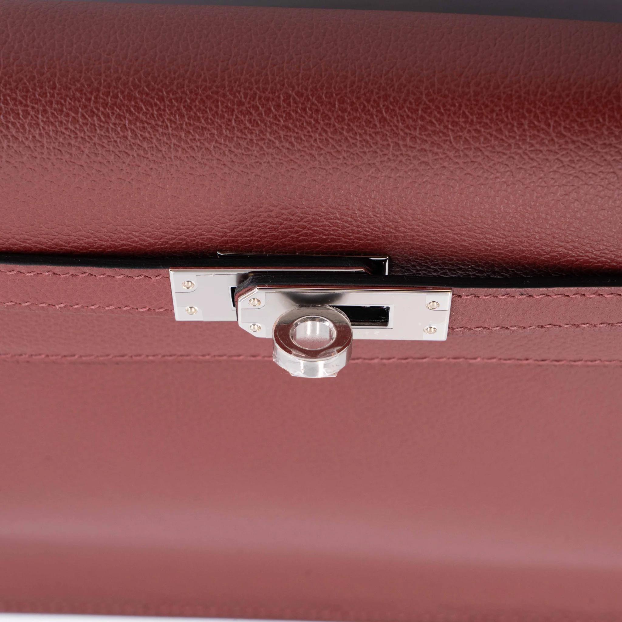 Brand New ( Rank N ) HERMÈS Kelly Danse Rouge H (55) Evercolor Palladium hardware G (2026) - 3