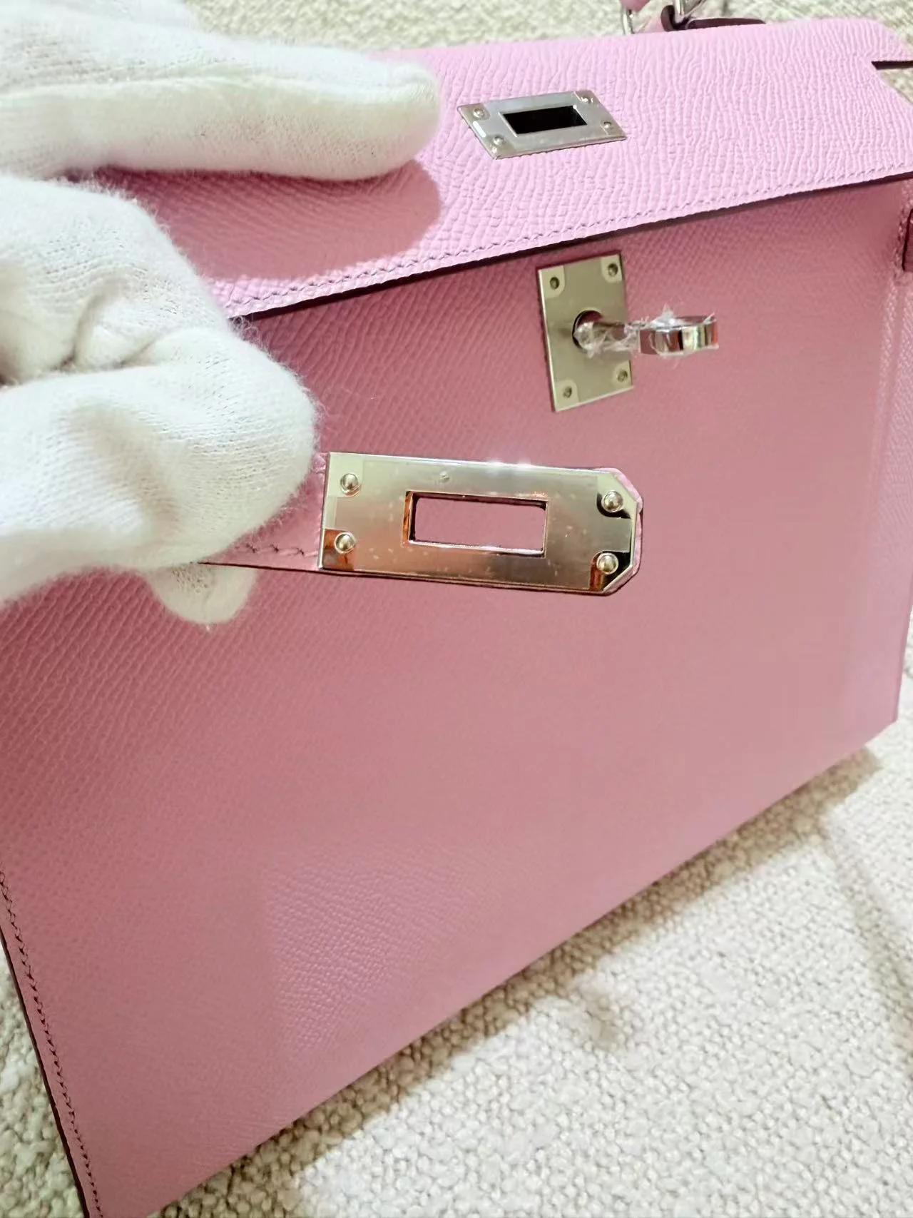 Brand New ( Rank N ) HERMÈS Kelly 25 Sellier Mauve Sylvestre (X9) Epsom Palladium hardware K (2025) - 13