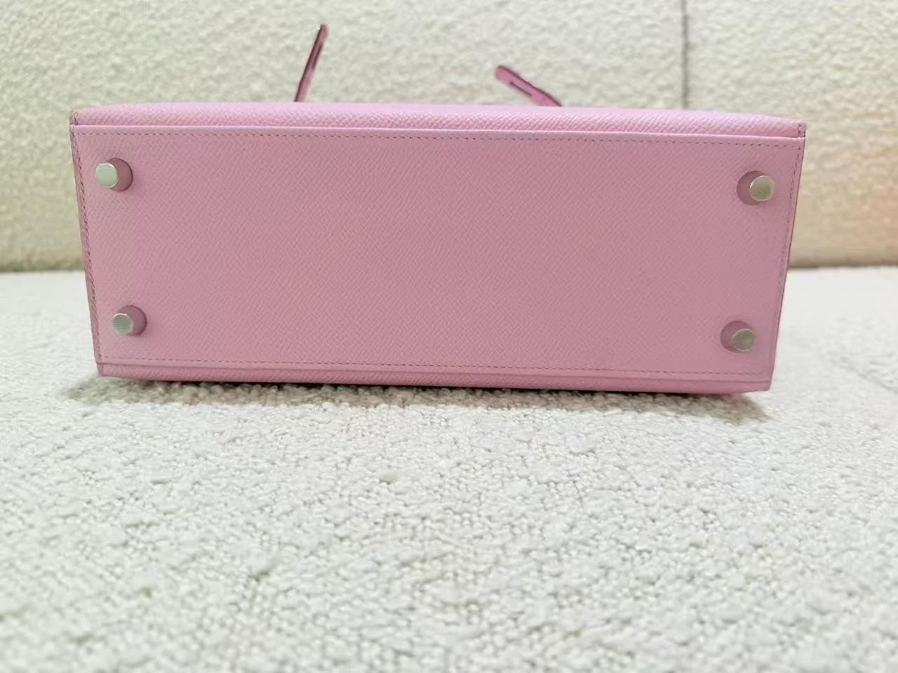 Brand New ( Rank N ) HERMÈS Kelly 25 Sellier Mauve Sylvestre (X9) Epsom Palladium hardware K (2025) - 8