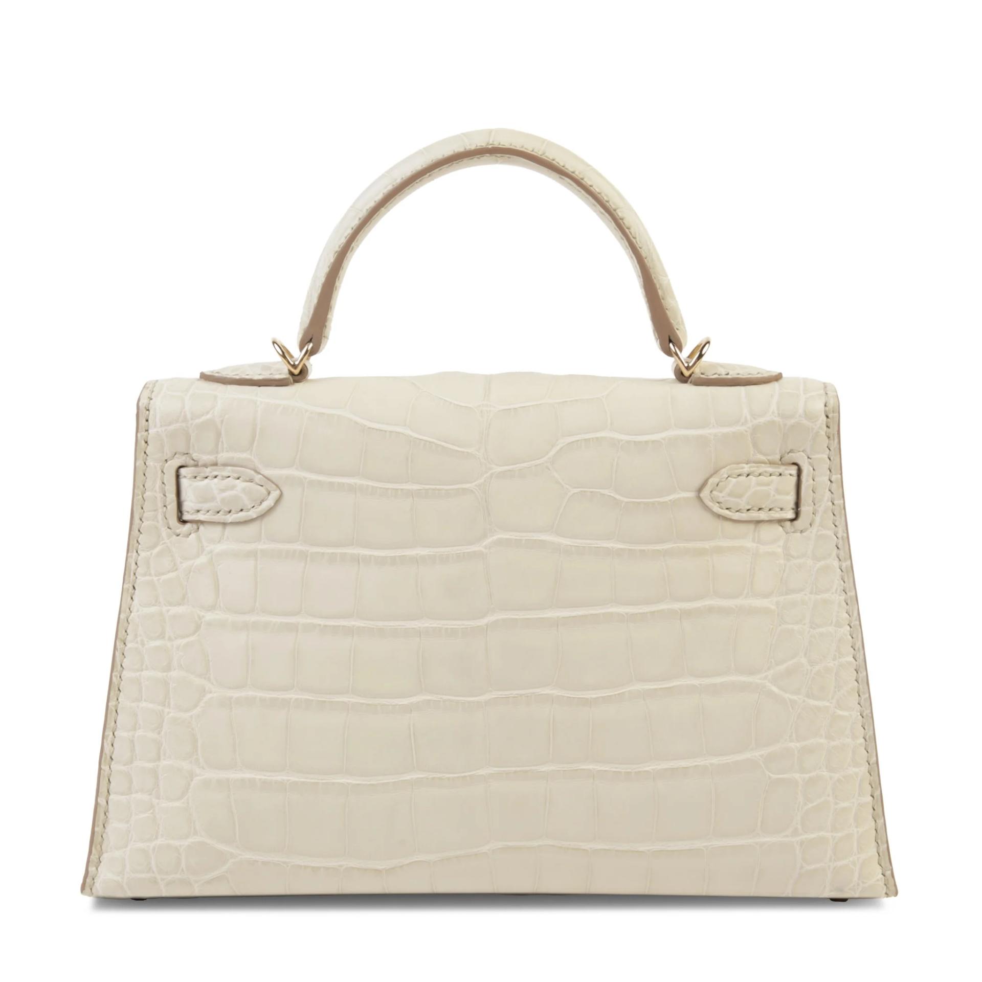 Unused ( Rank NS ) HERMÈS Mini Kelly II Beton (8L) Matte Alligator Permabrass hardware K (2025) - 2